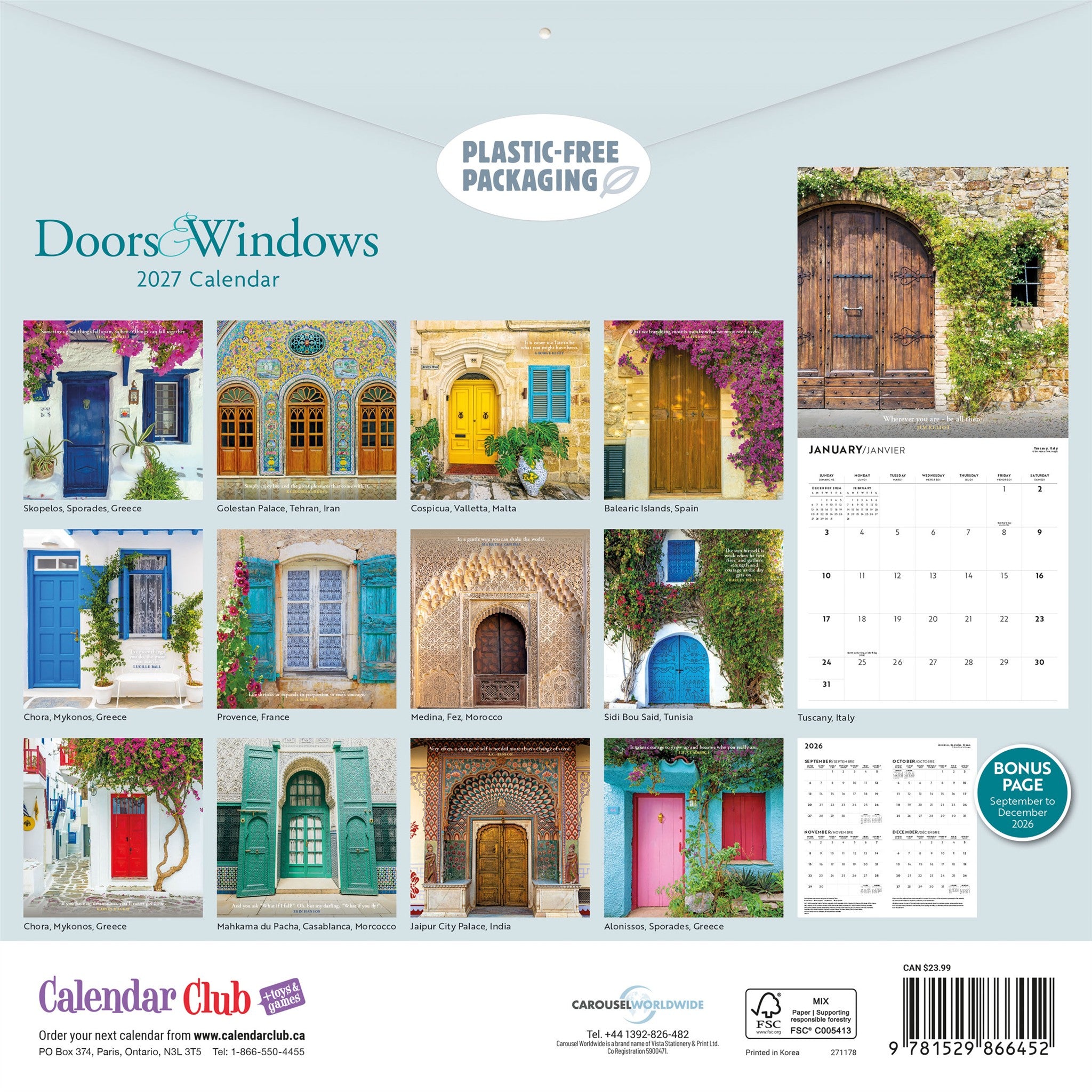 Doors and Windows 2027 Wall Calendar