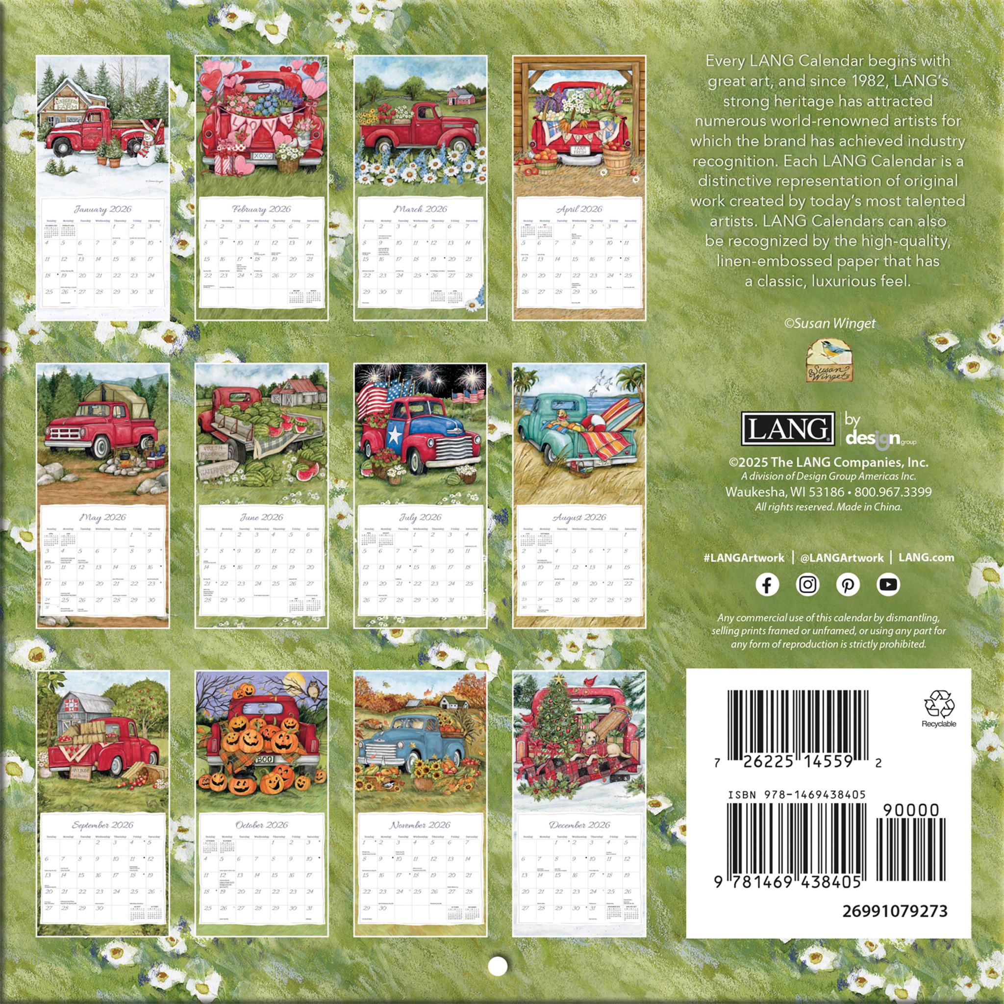 Truckin Along 2026 Mini Calendar