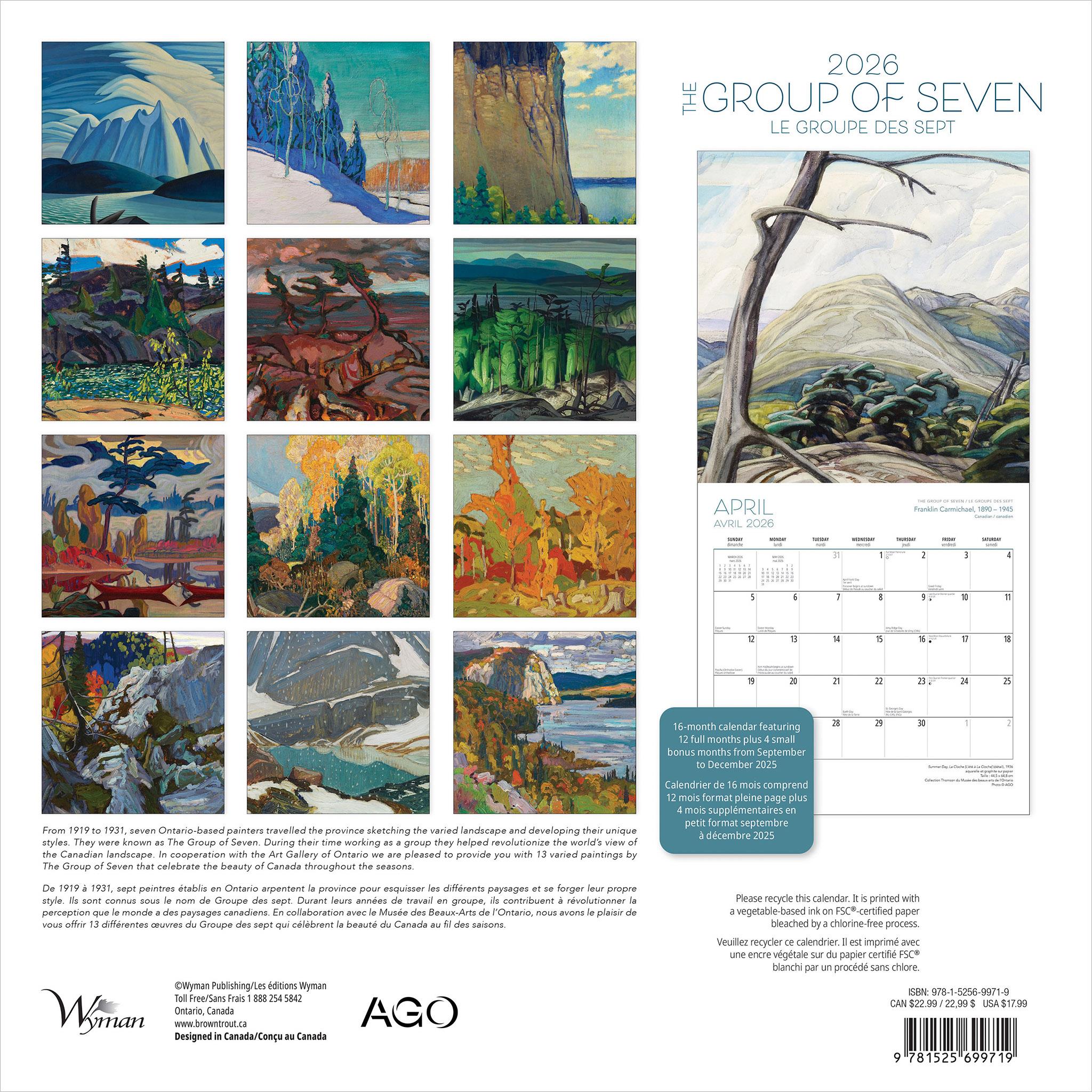 Group Of Seven AGO 2026 Wall Calendar