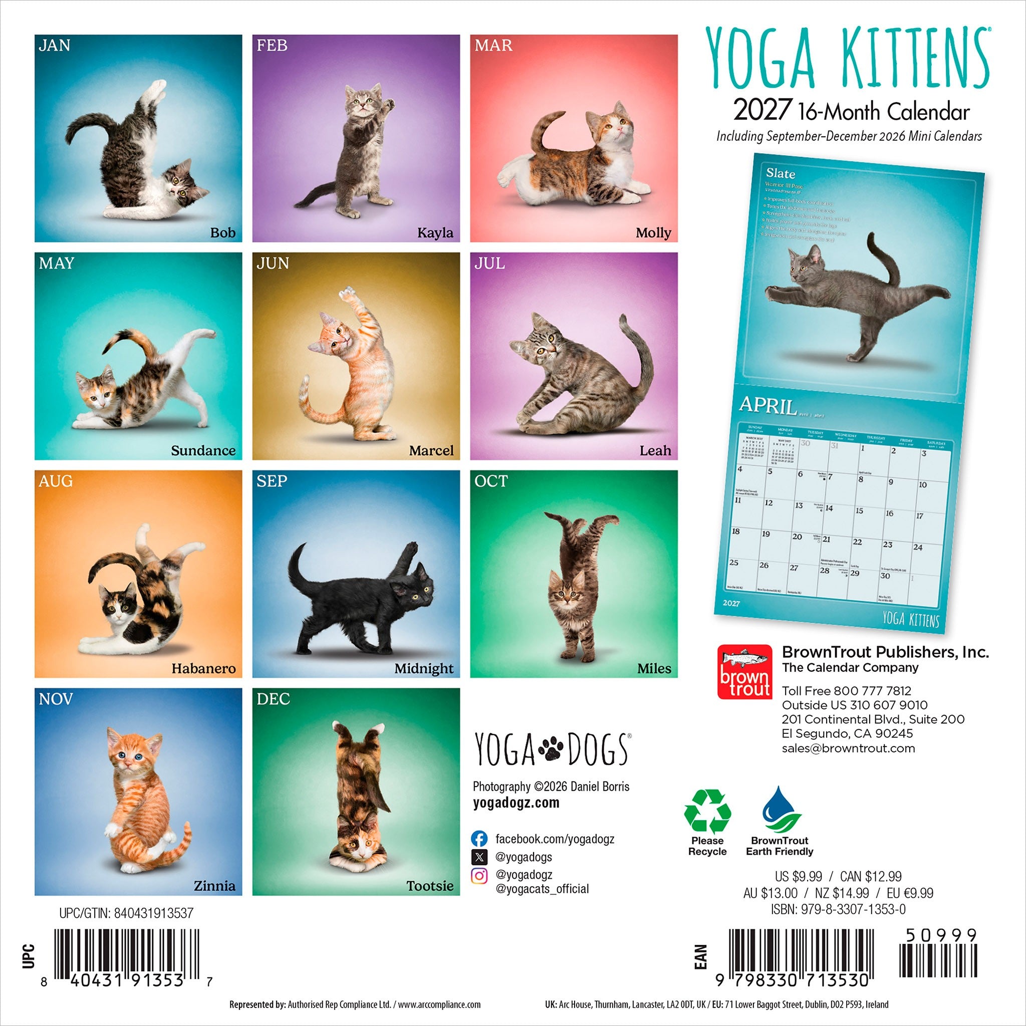 Yoga Kittens 2027 Mini Calendar