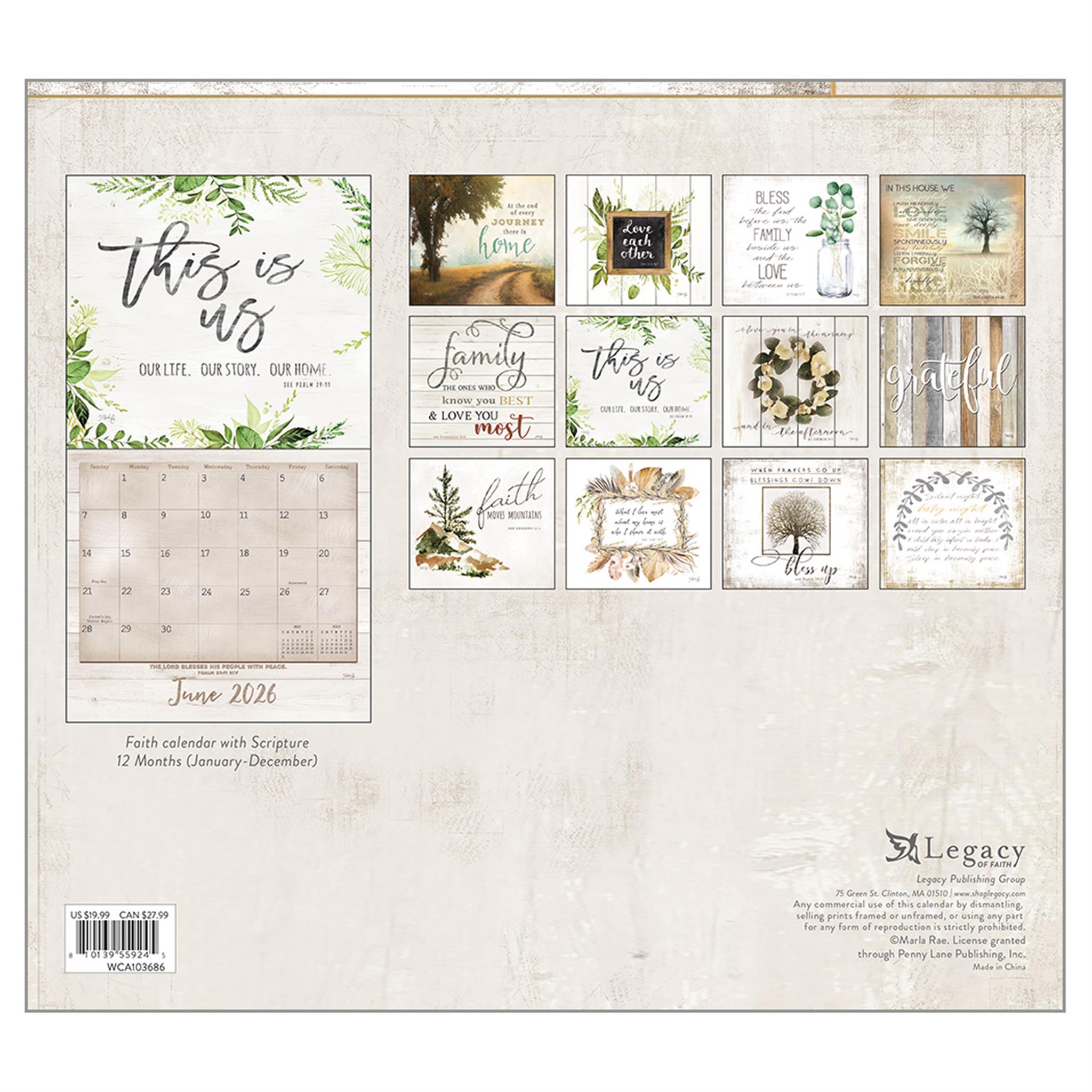 Faith And Family 2026 Deluxe Wall Calendar - Online Only