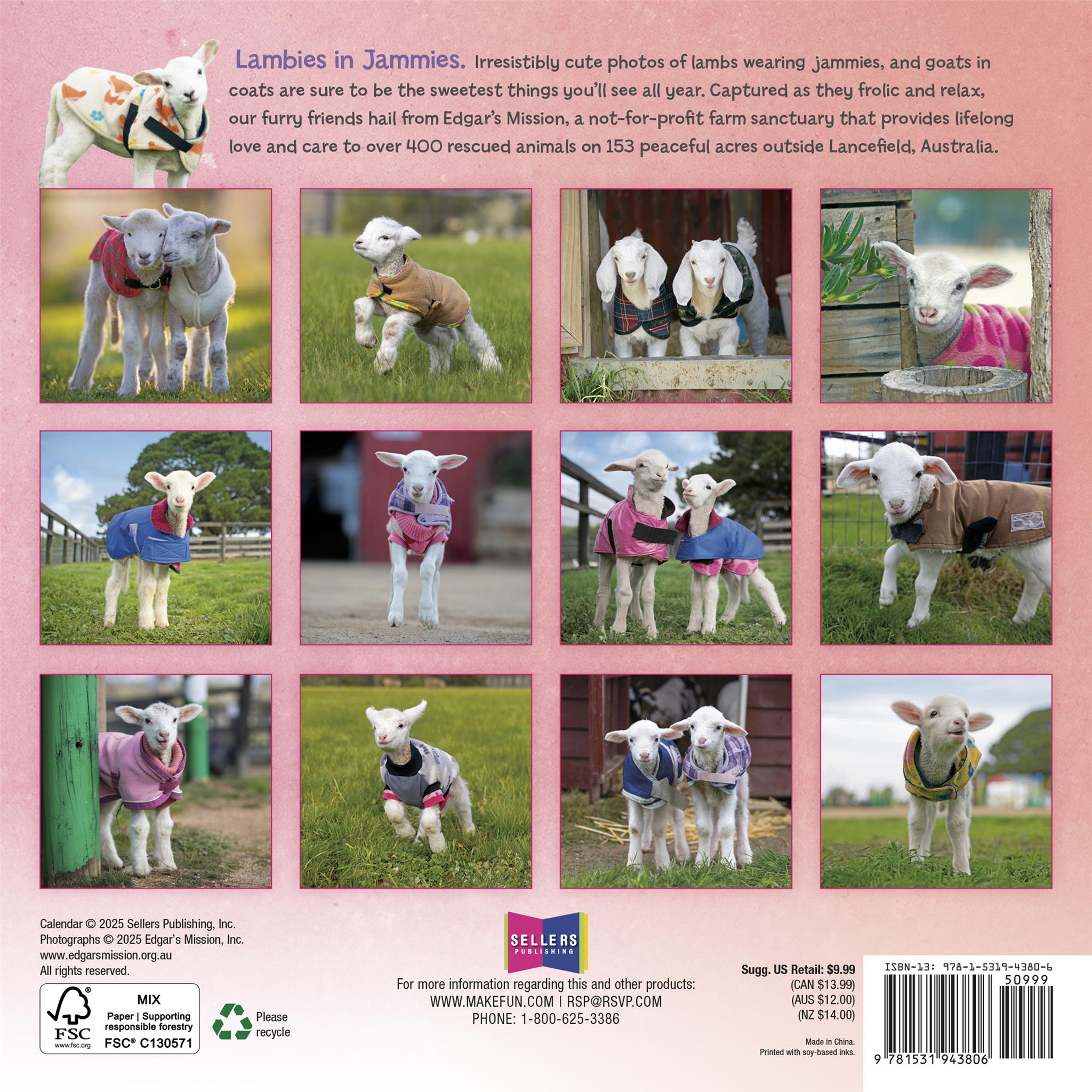 Lambies In Jammies And Goats In Coats 2026 Mini Calendar