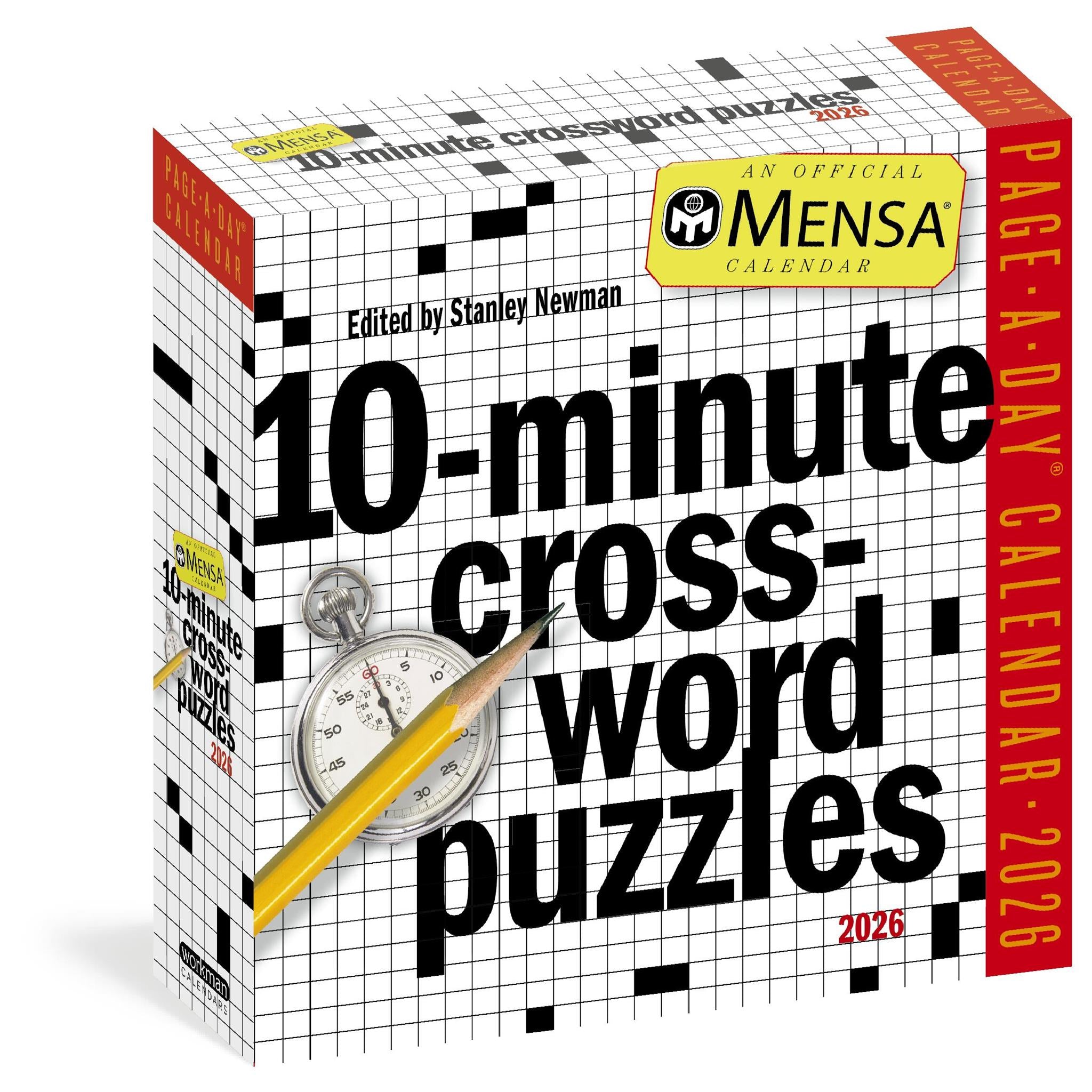 Mensa 10 Minute Crossword Puzzles 2026 Box Calendar