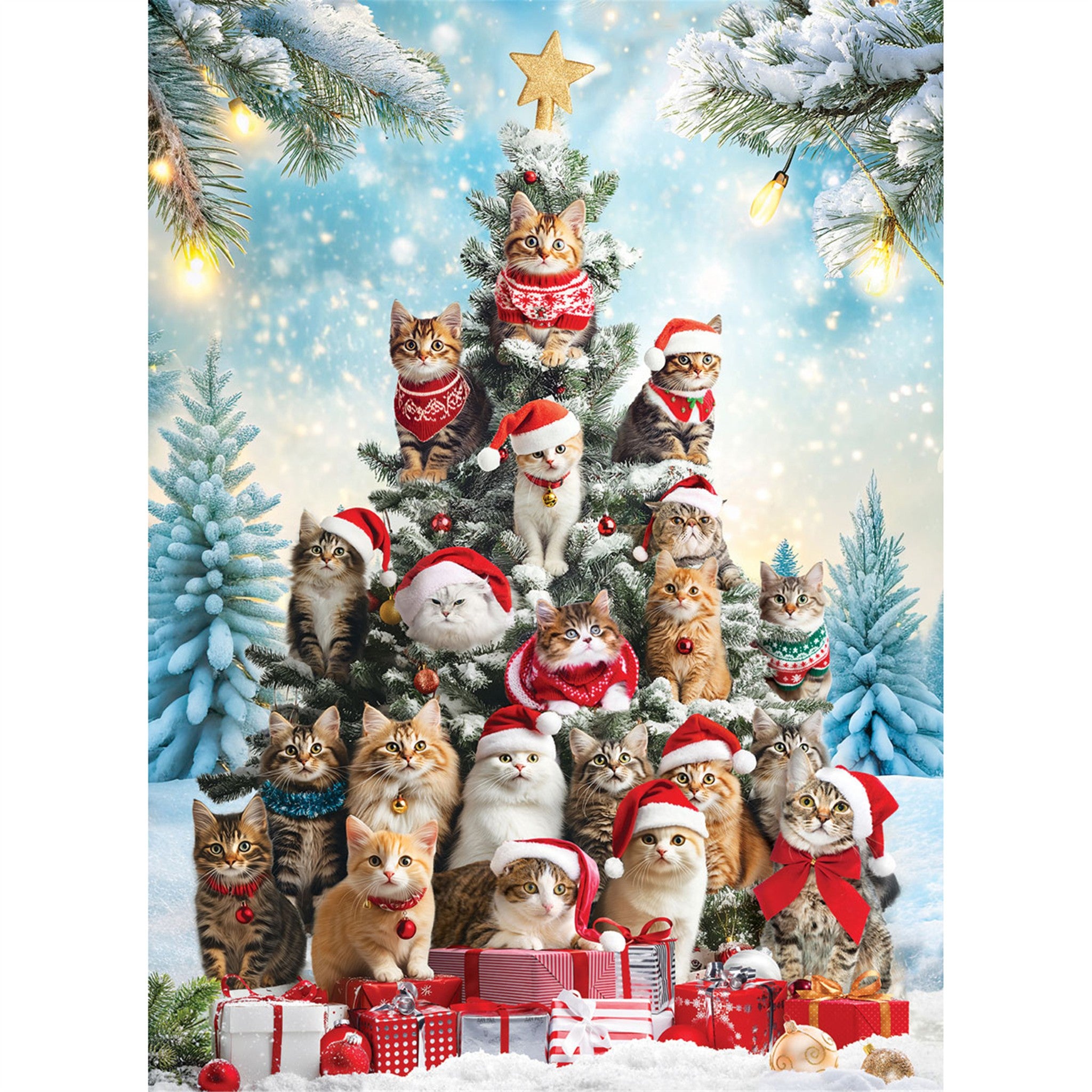 Christmas Tree Cats 1000 Piece Puzzle