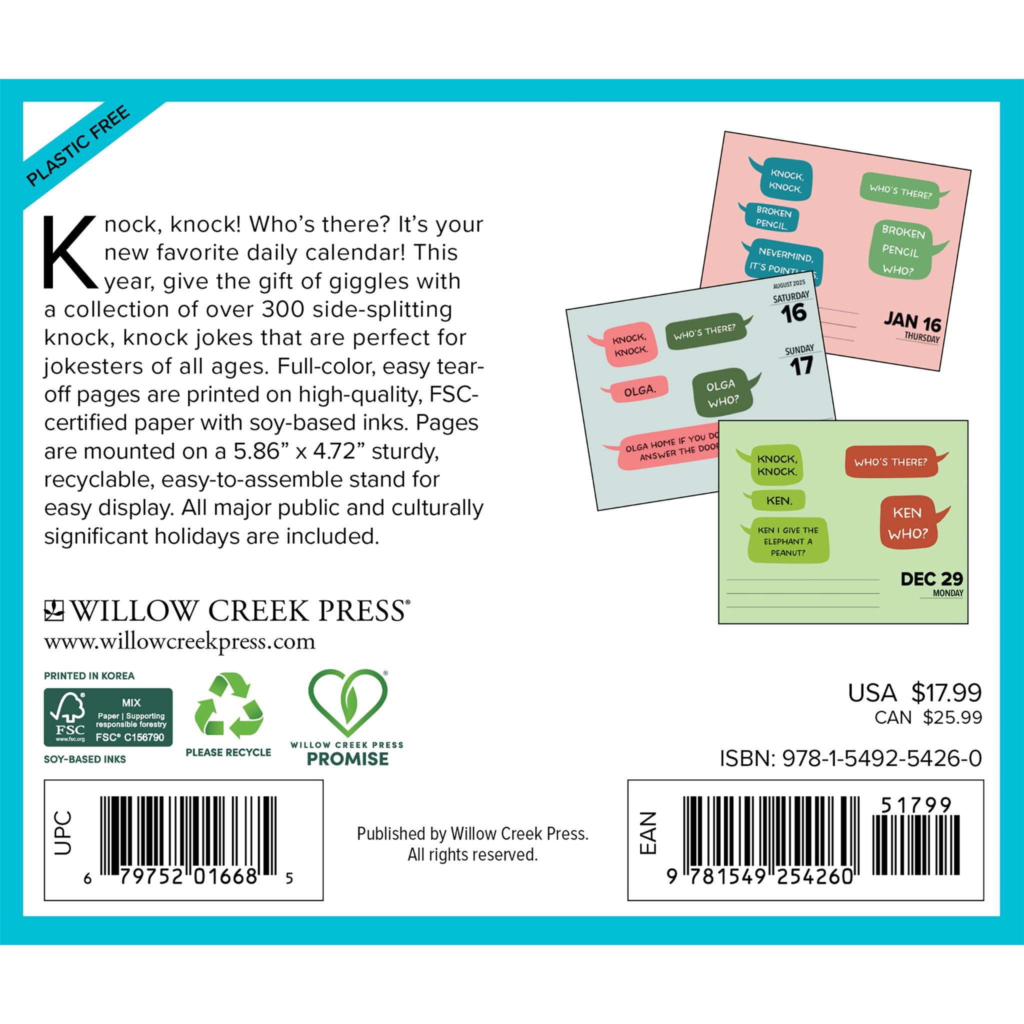 Knock Knock Daily Joke 2026 Box Calendar - Calendar Club Canada