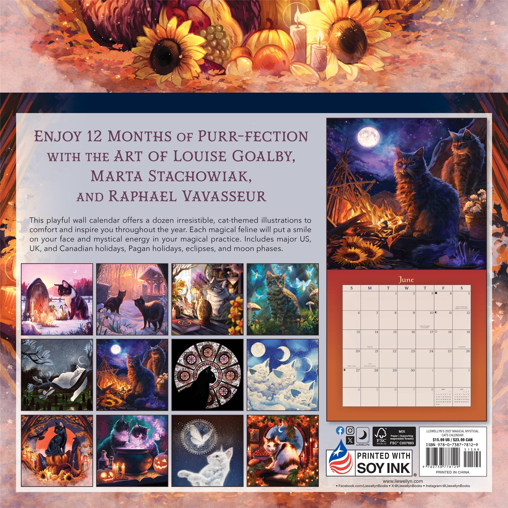 Magical Mystical Cats 2027 Wall Calendar