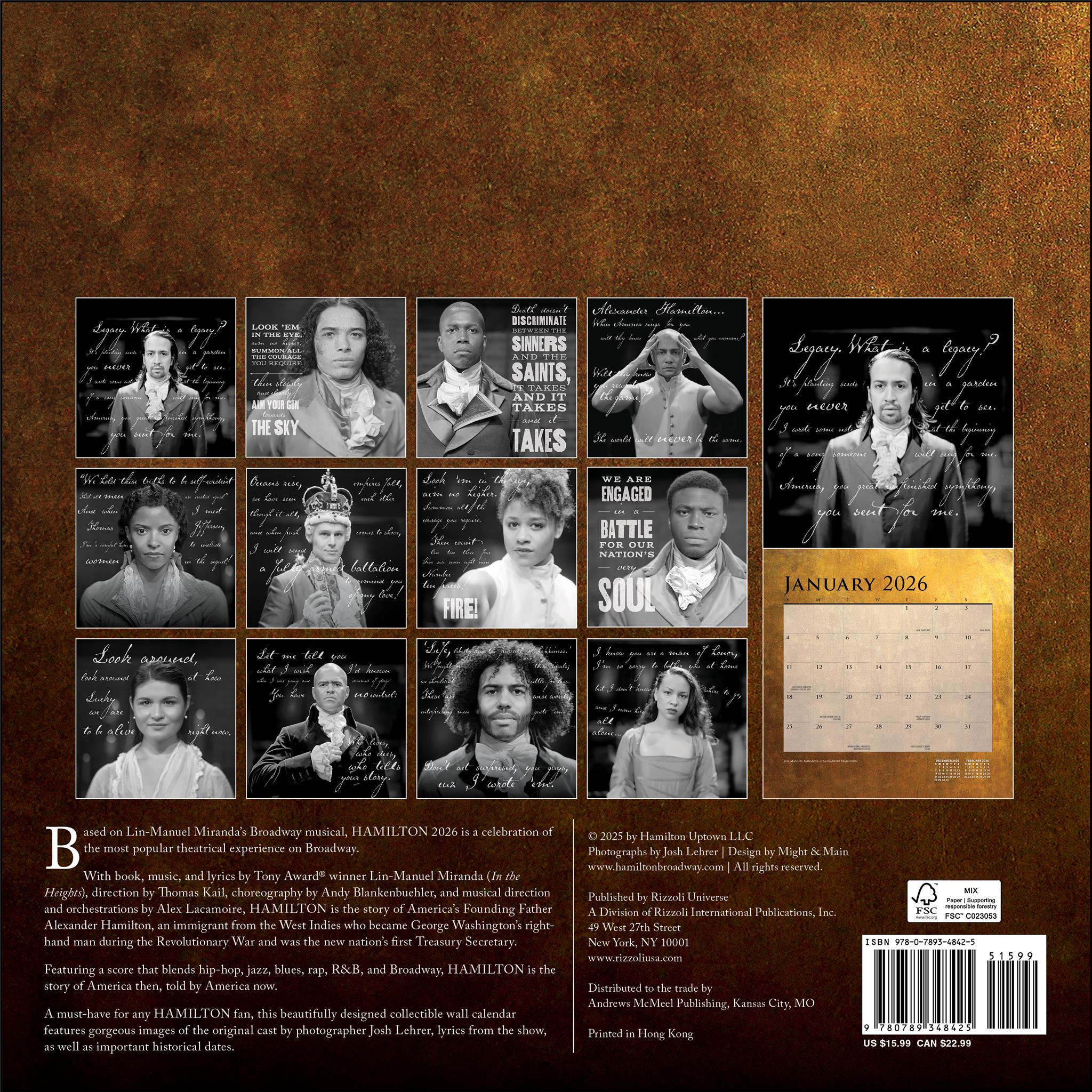 Hamilton 2026 Wall Calendar