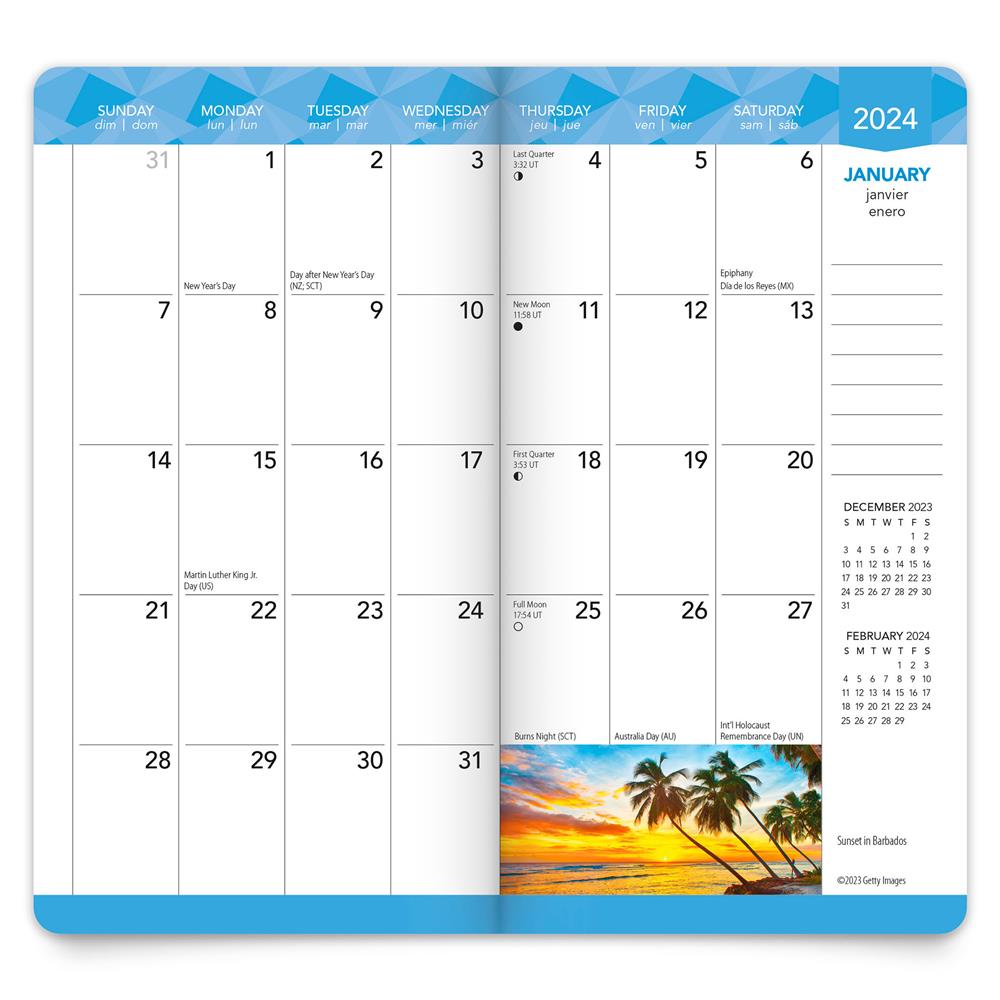 Tropical Islands 2024 2 yr Pocket Planner Calendar