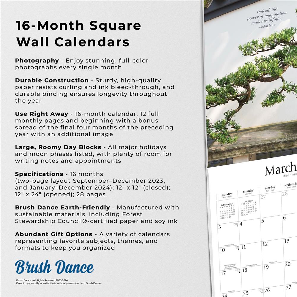 Mindful Living 2024 Wall Calendar