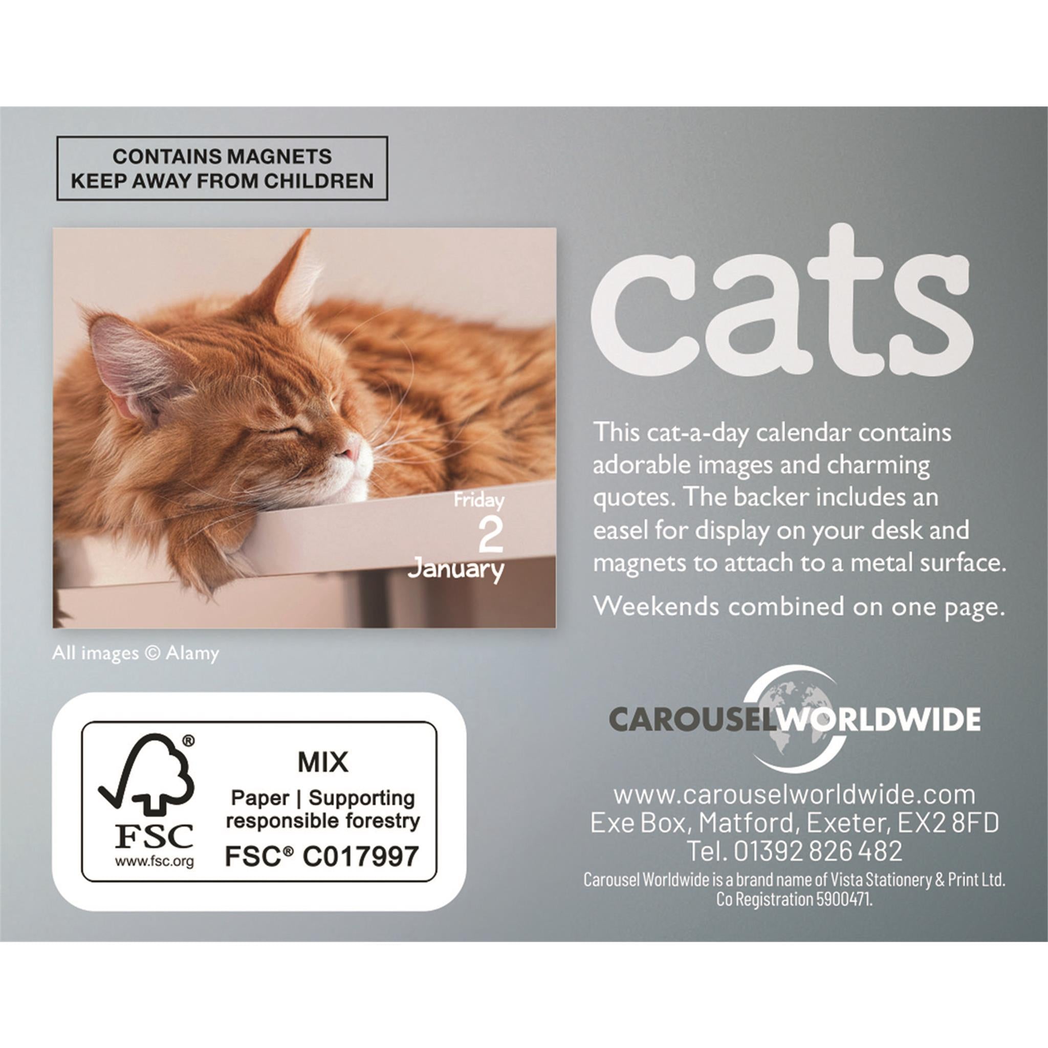 Cats 2026 Small Box Calendar