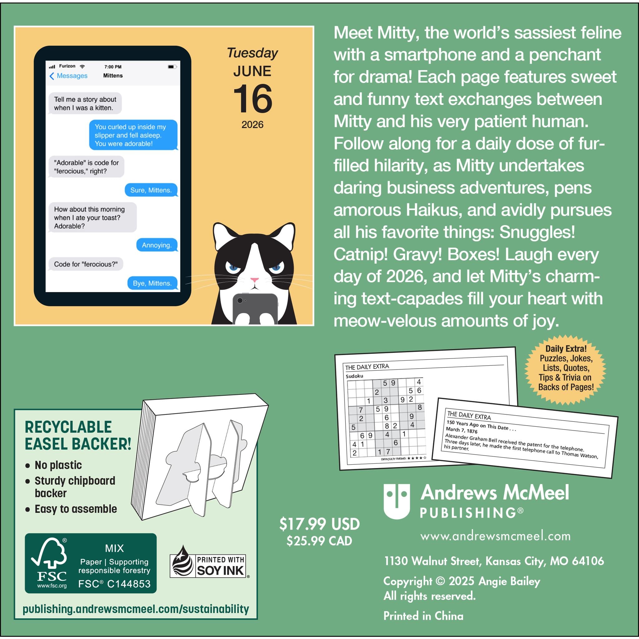 Texts From Mittens The Cat 2026 Box Calendar