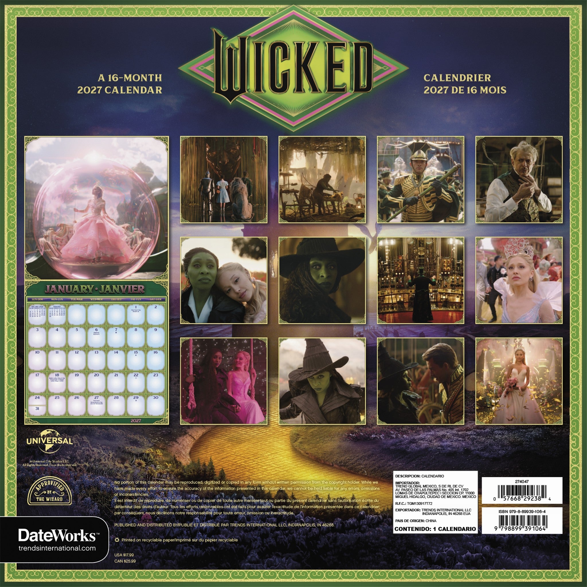 Wicked: For Good 2027 Wall Calendar