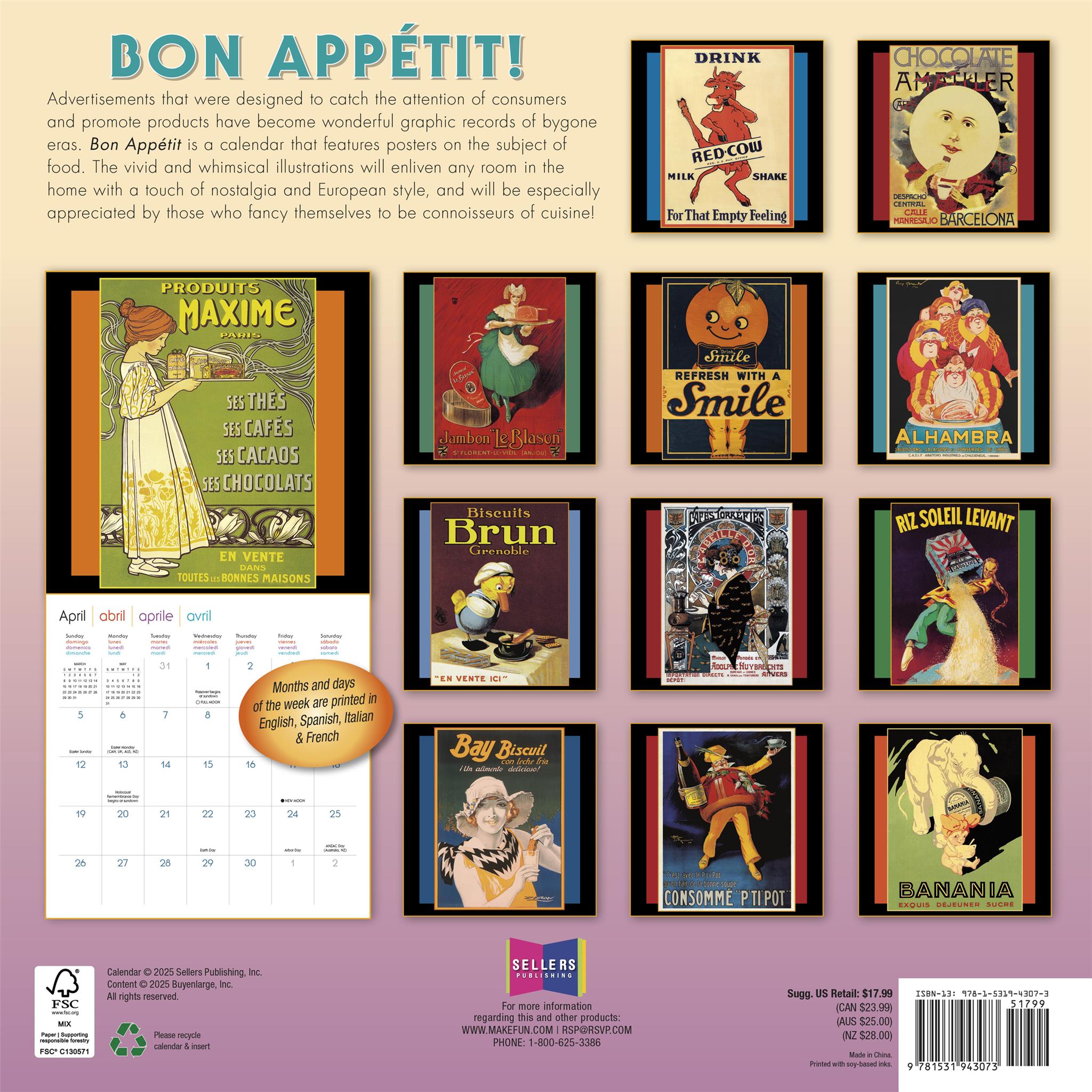 Bon Appetit 2026 Wall Calendar