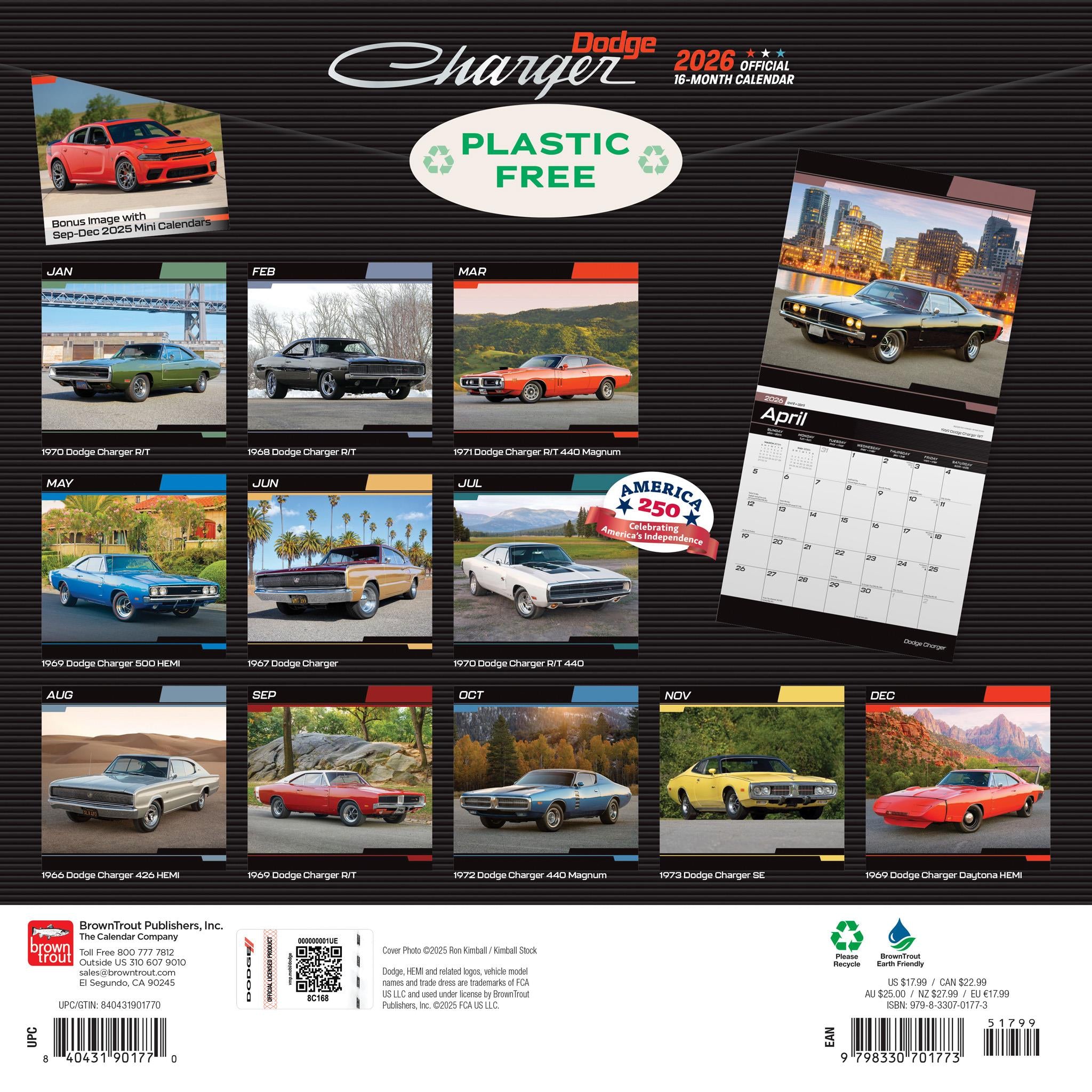 Dodge Charger 2026 Wall Calendar - Calendar Club Canada