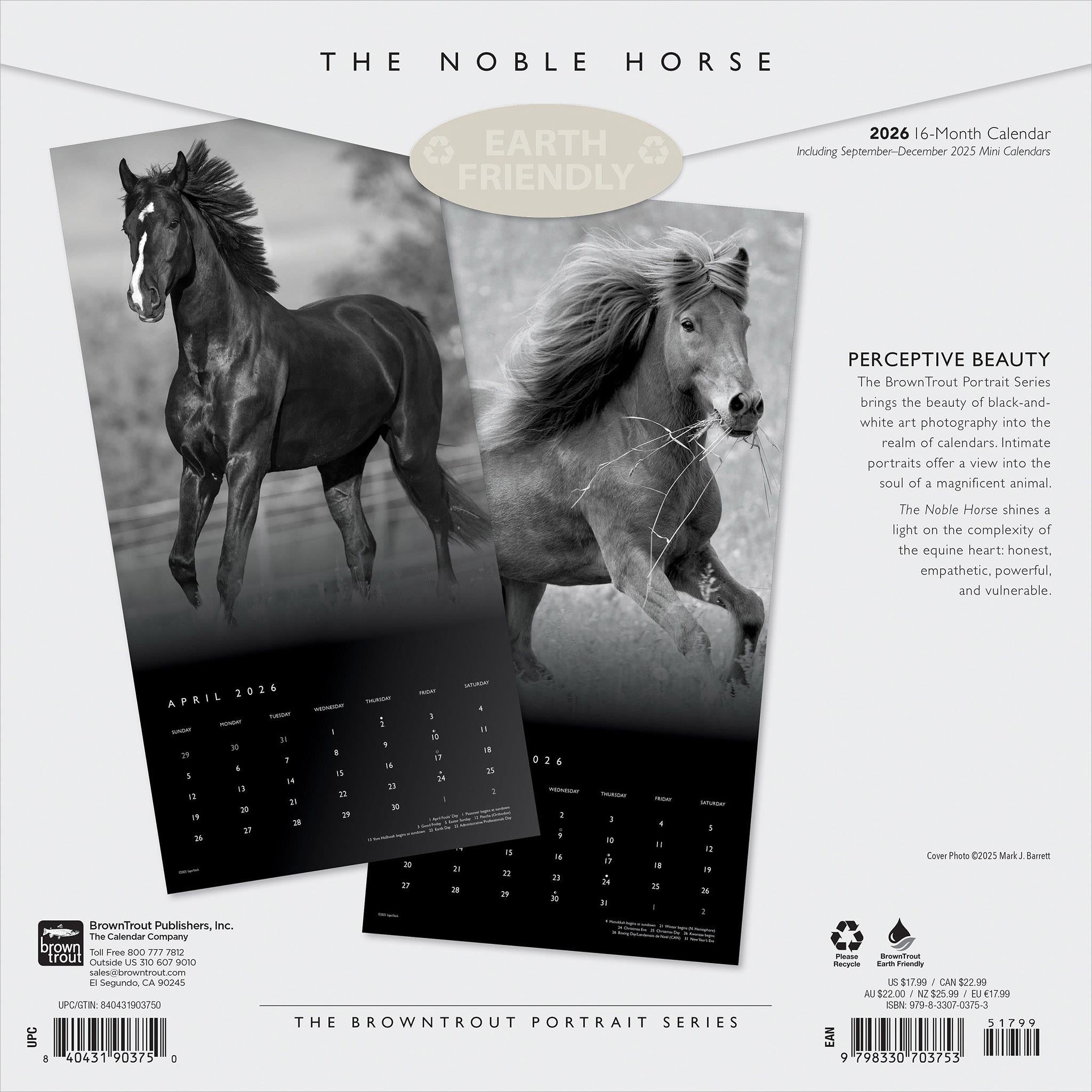 The Noble Horse 2026 Wall Calendar