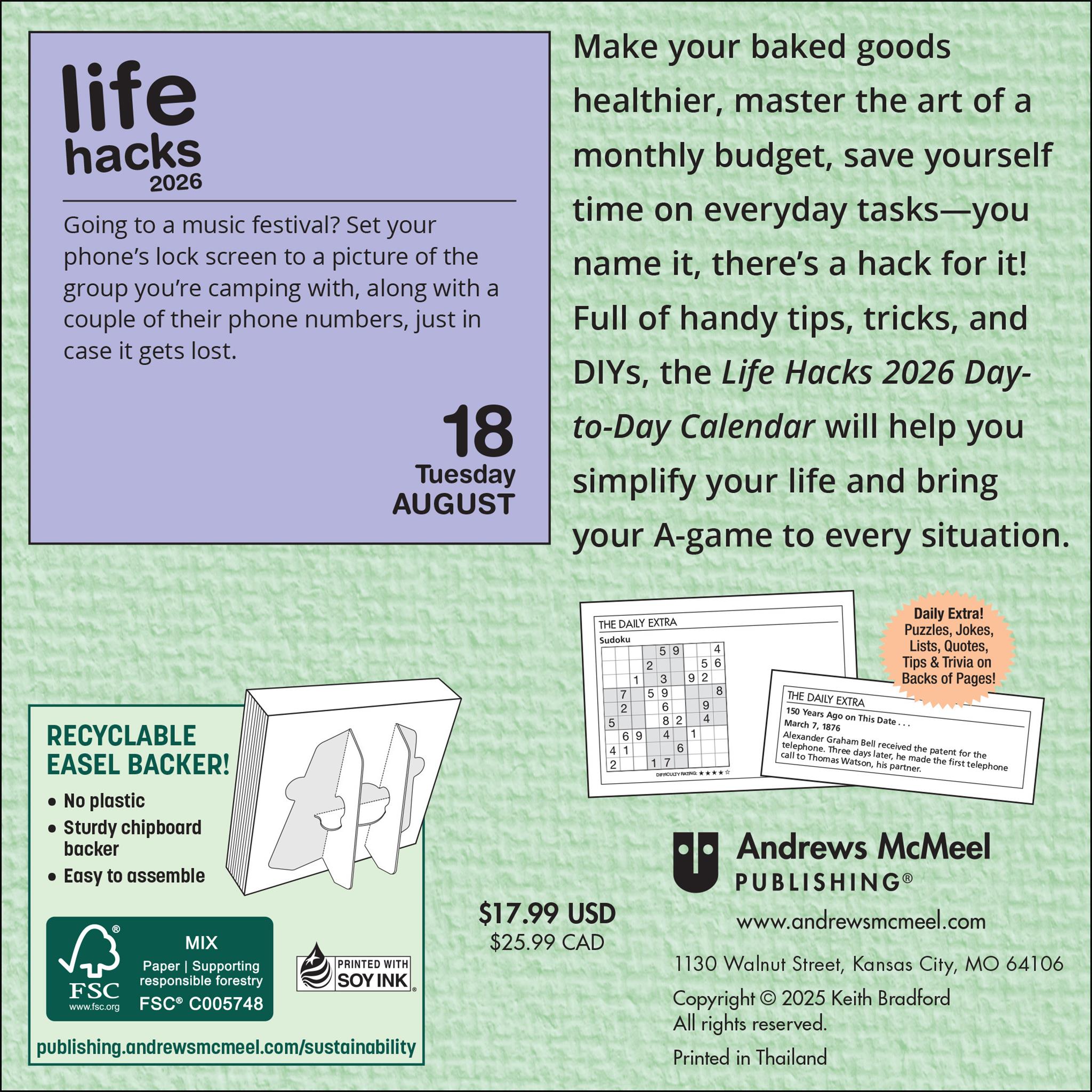 Life Hacks 2026 Box Calendar
