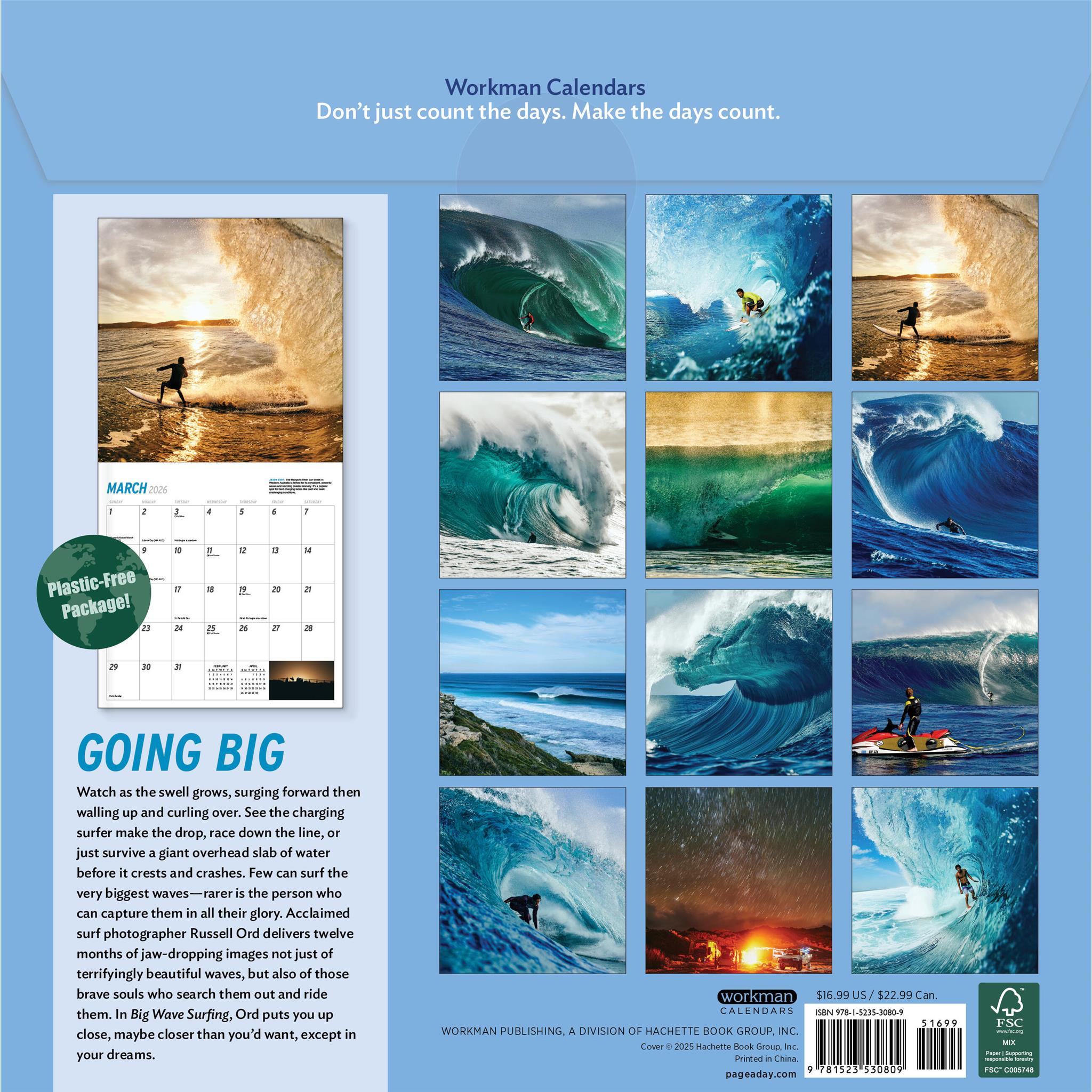 Big Wave Surfing 2026 Wall Calendar - Online Only