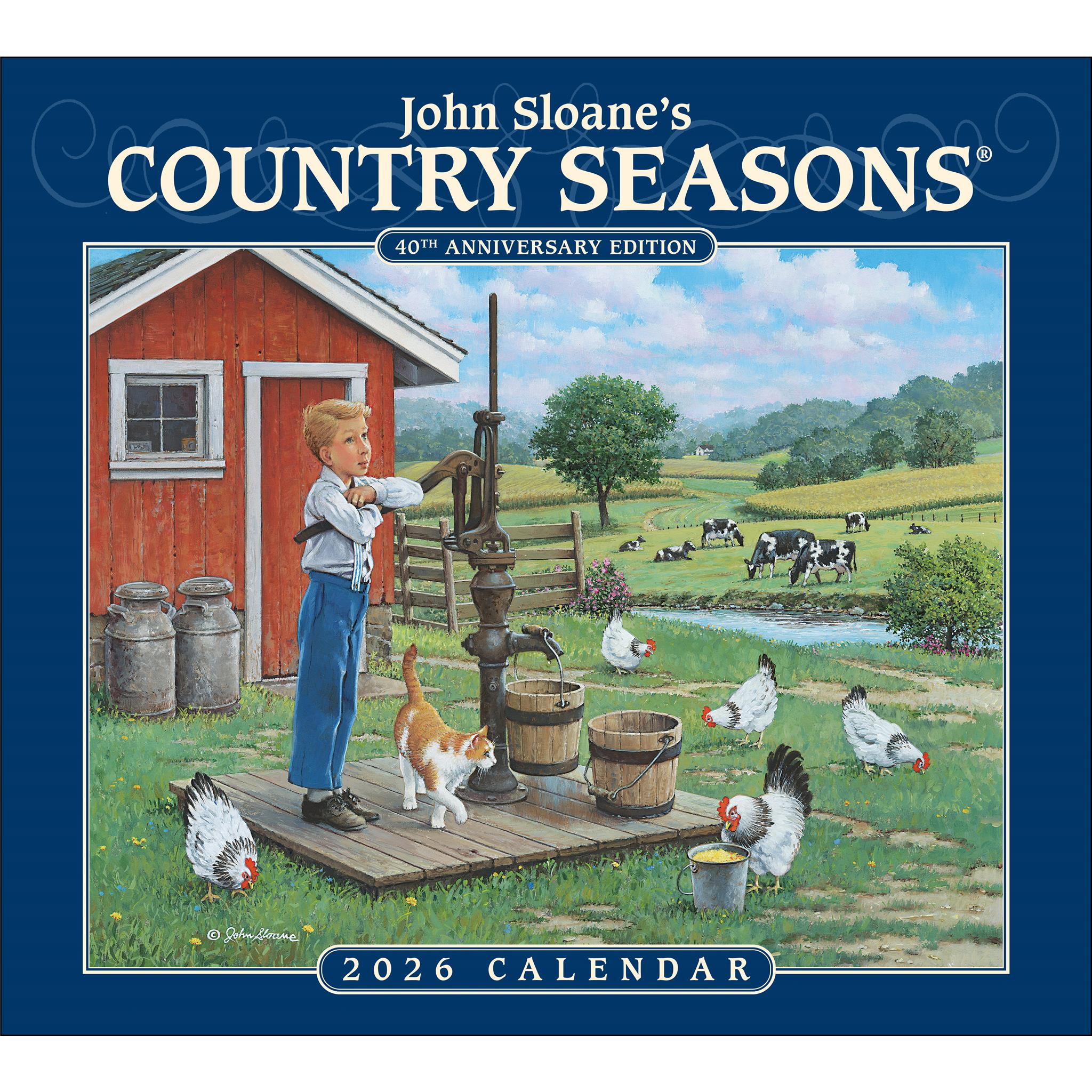 John Sloane's Country Seasons® Deluxe 2026 Wall Calendar
