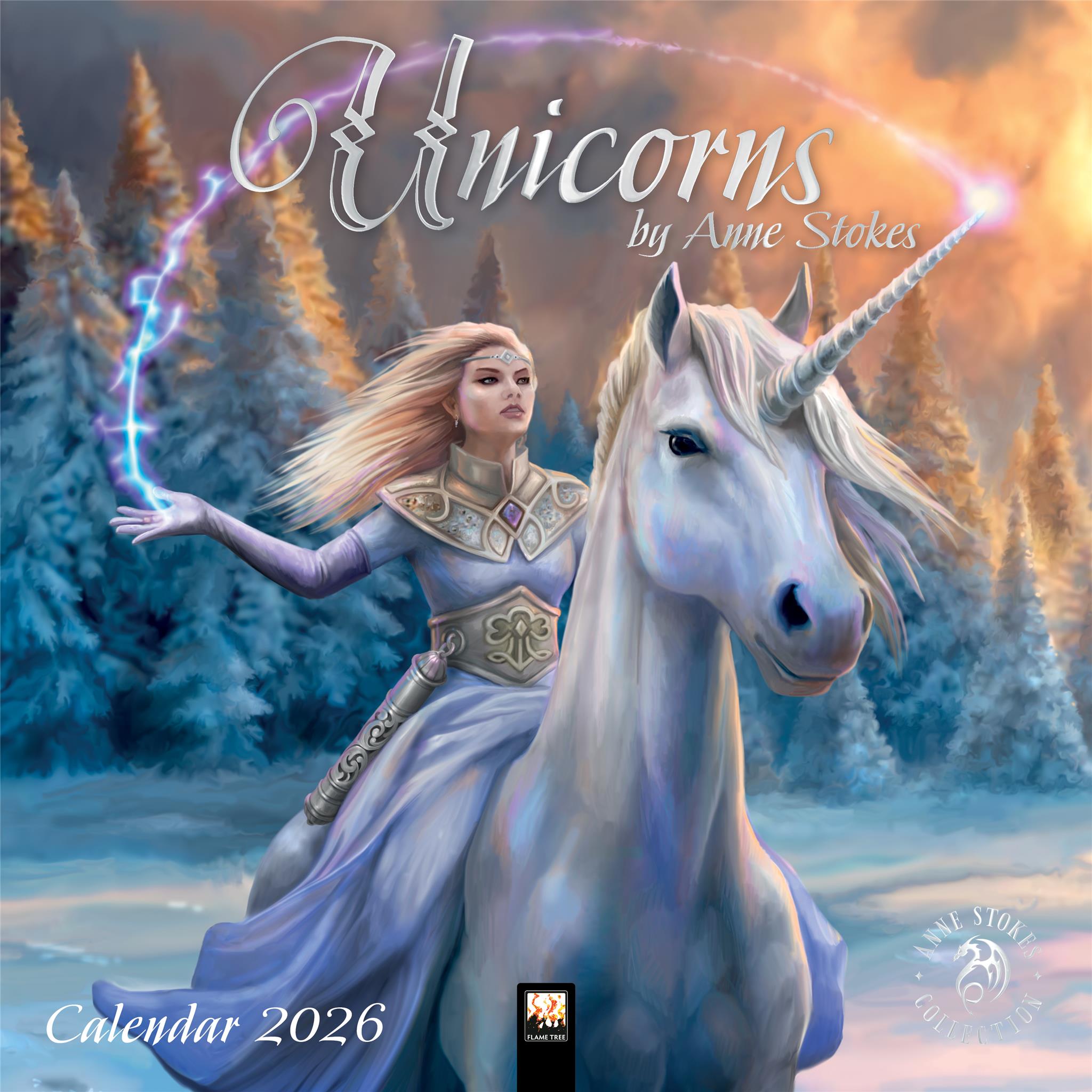 Unicorns By Anne Stokes 2026 Wall Calendar
