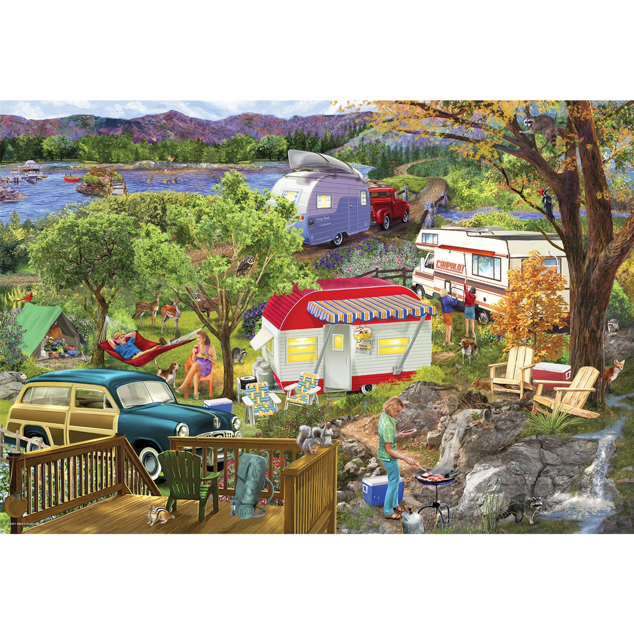 Camper Trail 550 Piece Puzzle in Shaped Tin
