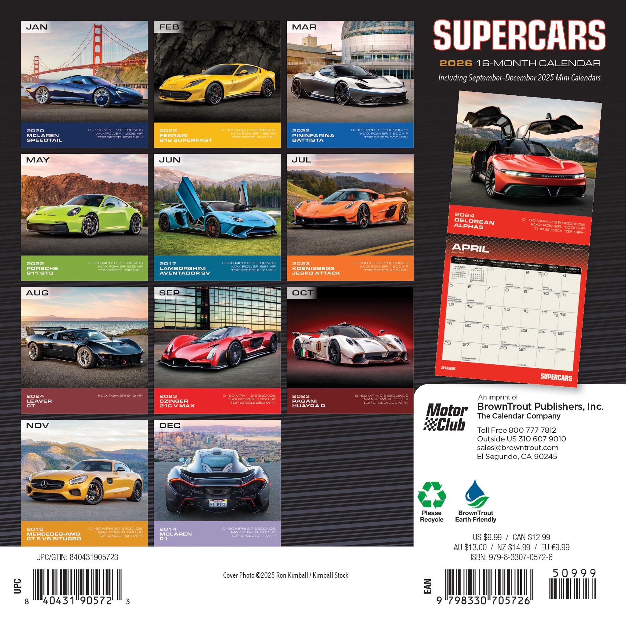 Supercars 2026 Mini Calendar