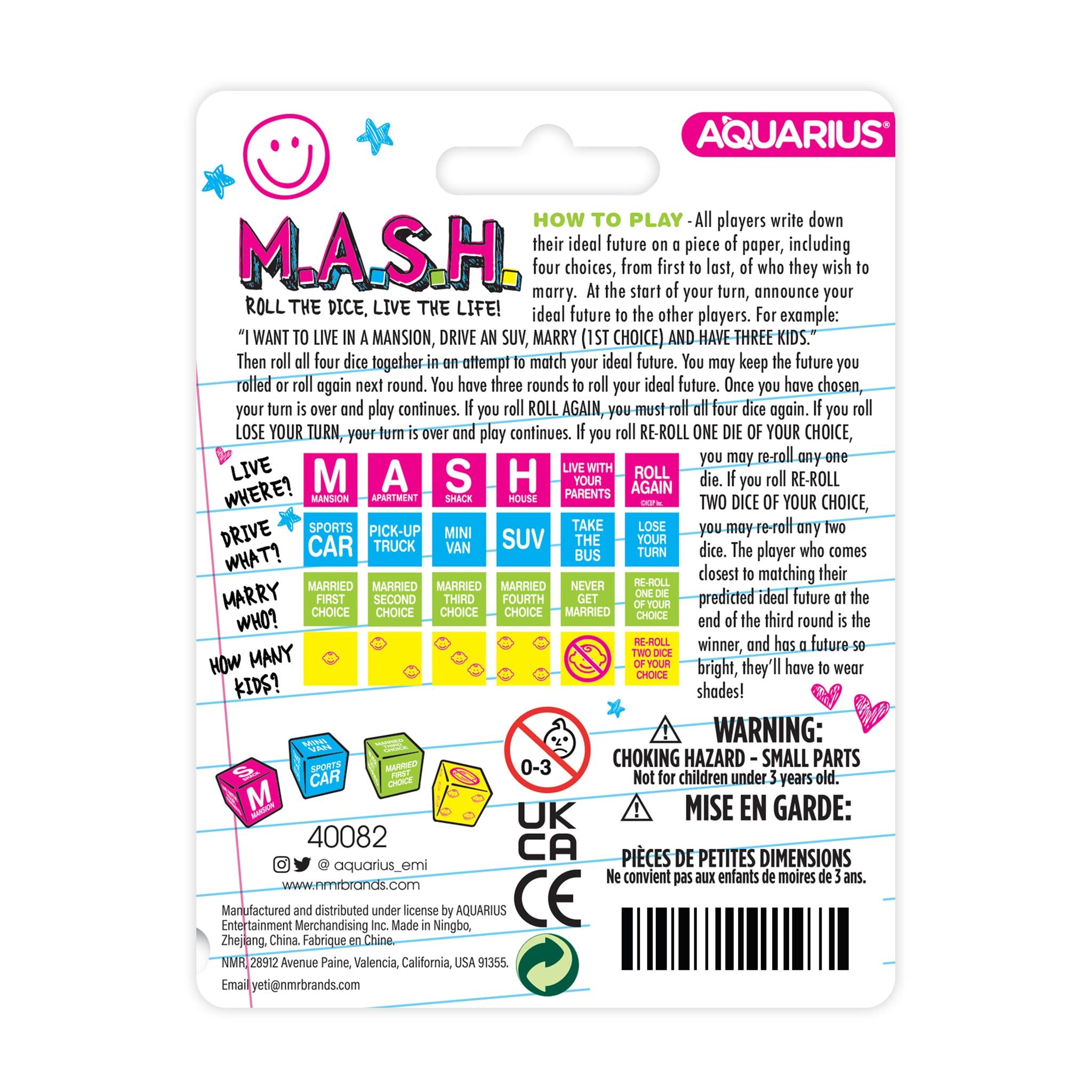 MASH Dice Rolling Game