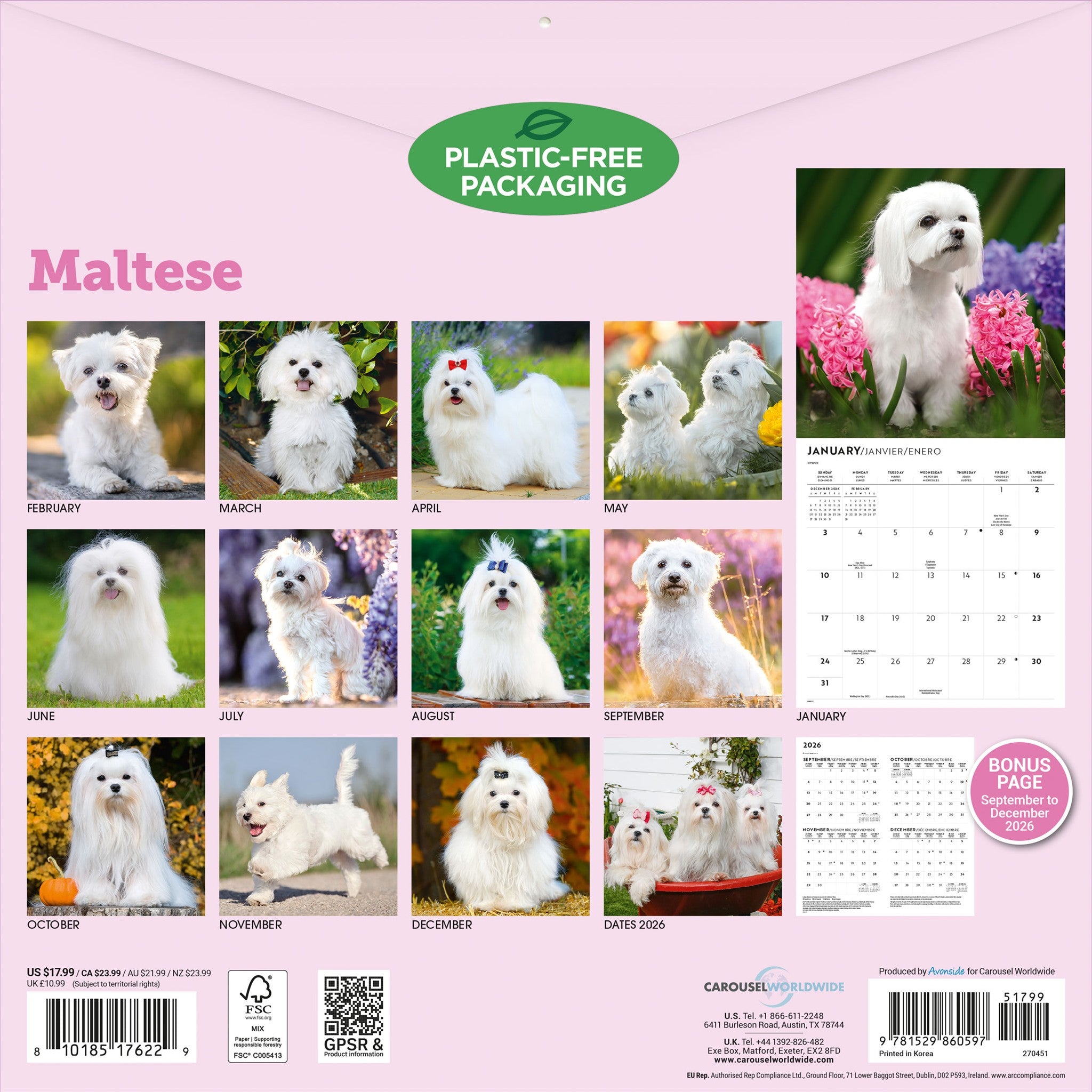 Maltese 2027 Wall Calendar
