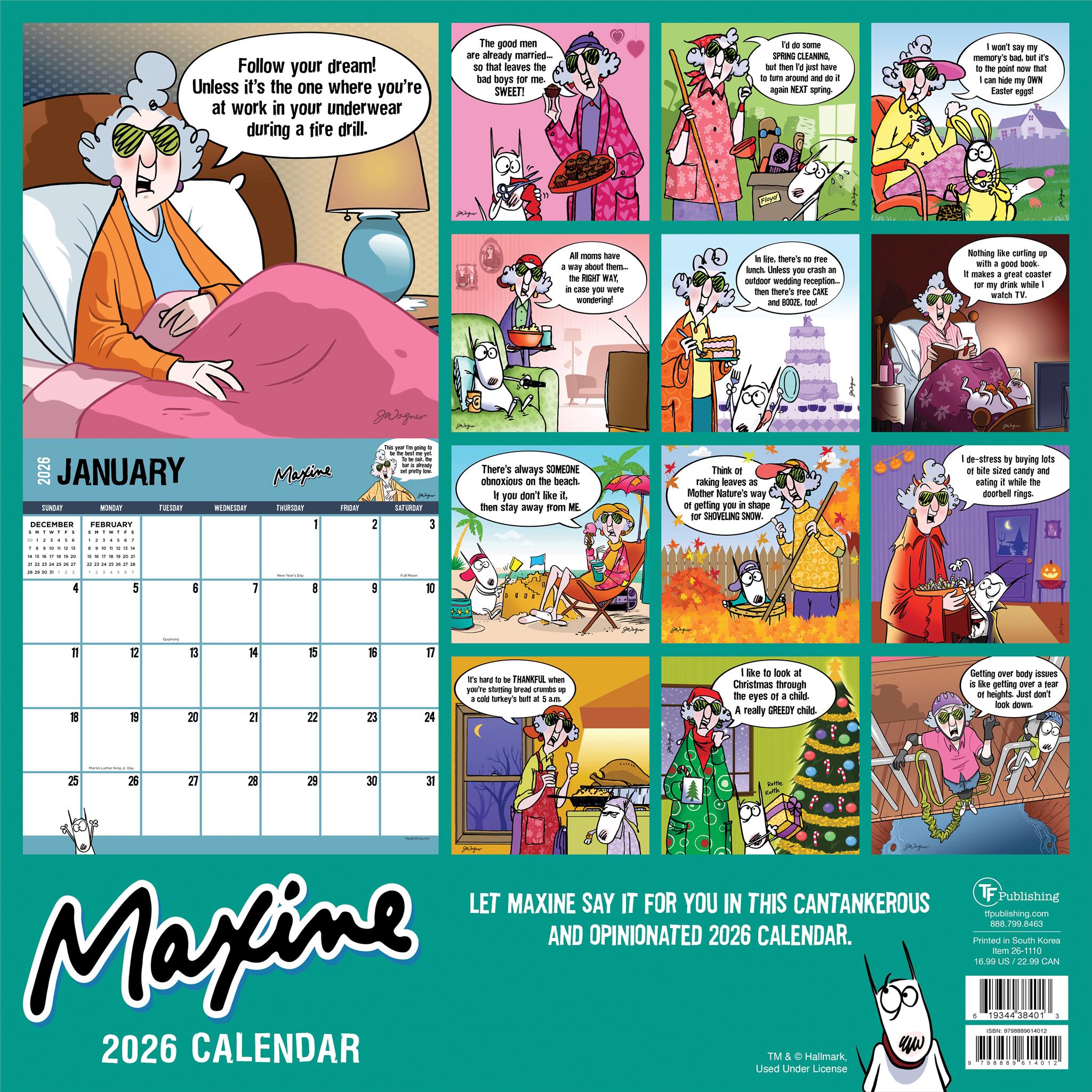 Maxine 2026 Wall Calendar