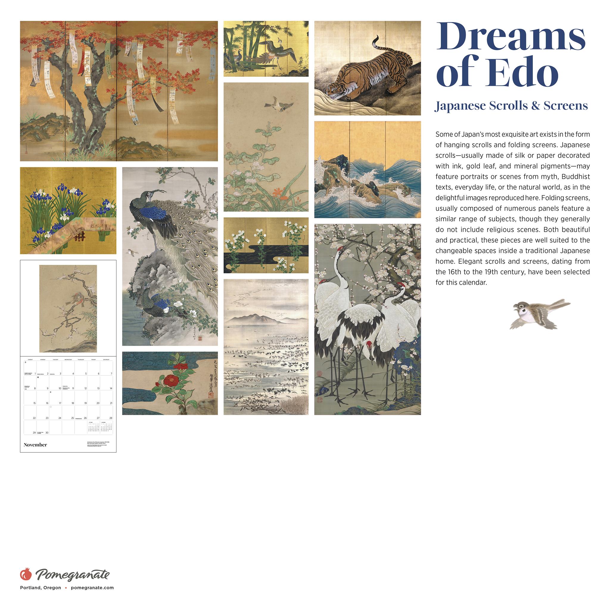 Japanese Scrolls Screens 2026 Wall Calendar