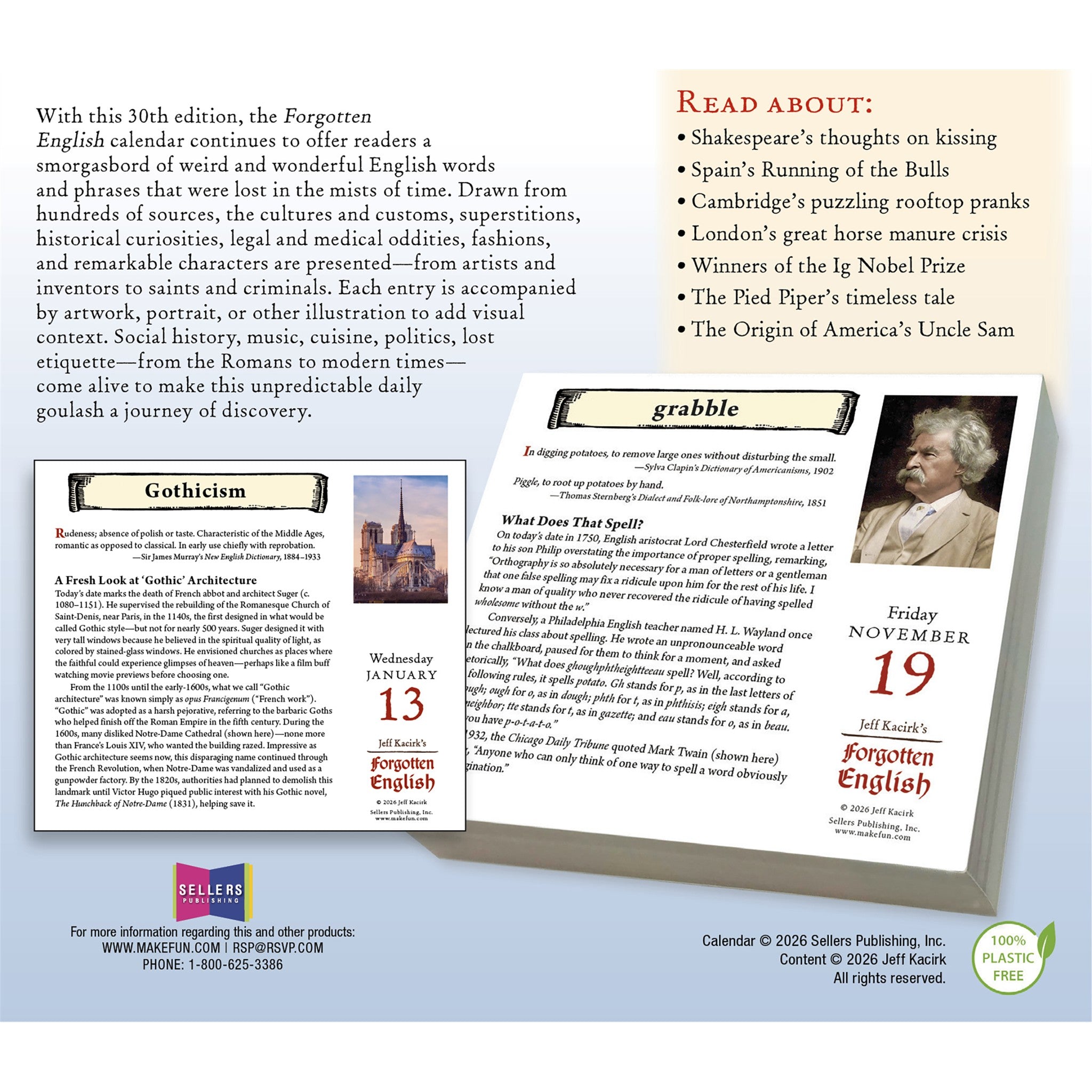 Forgotten English 2027 Box Calendar