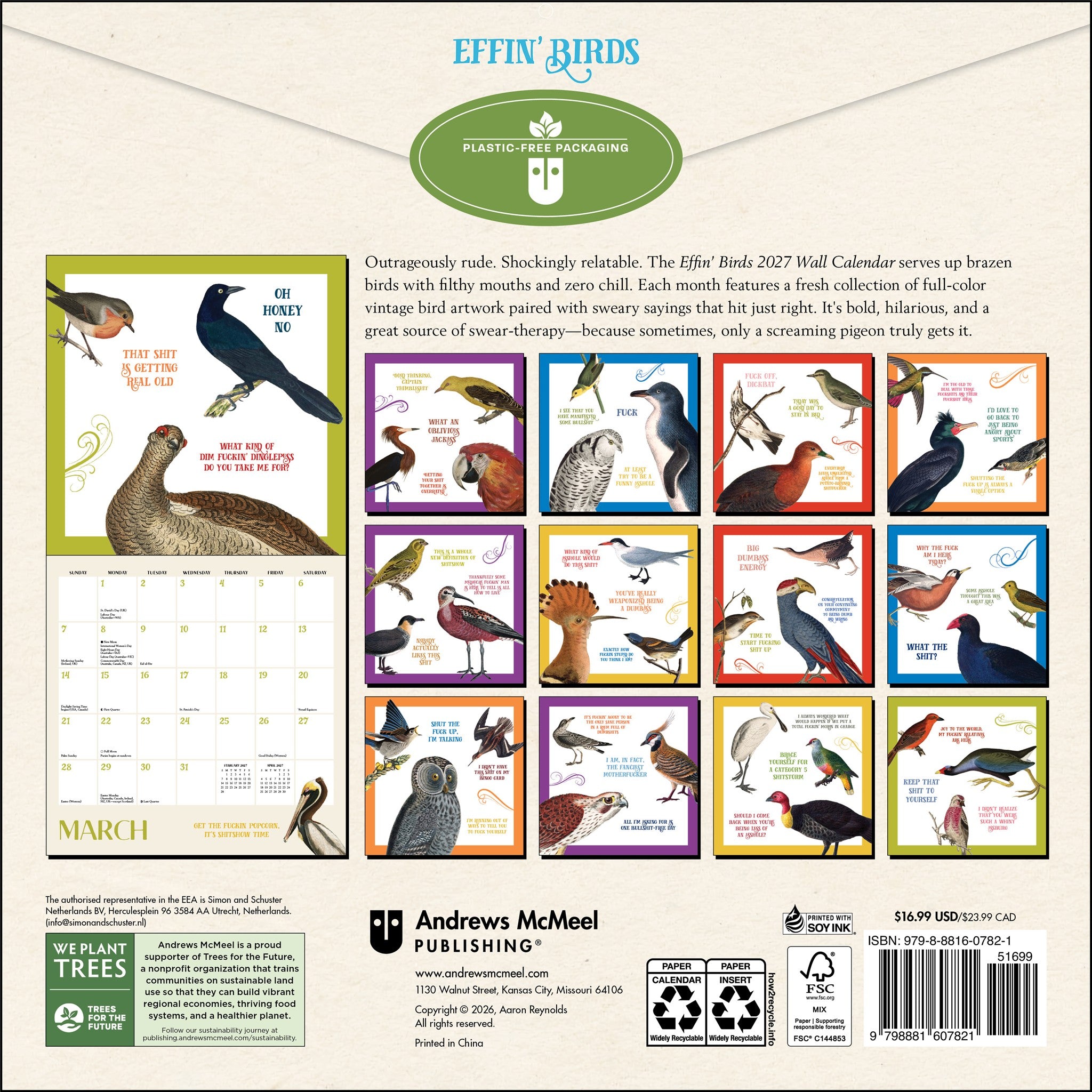 Effin' Birds 2027 Wall Calendar