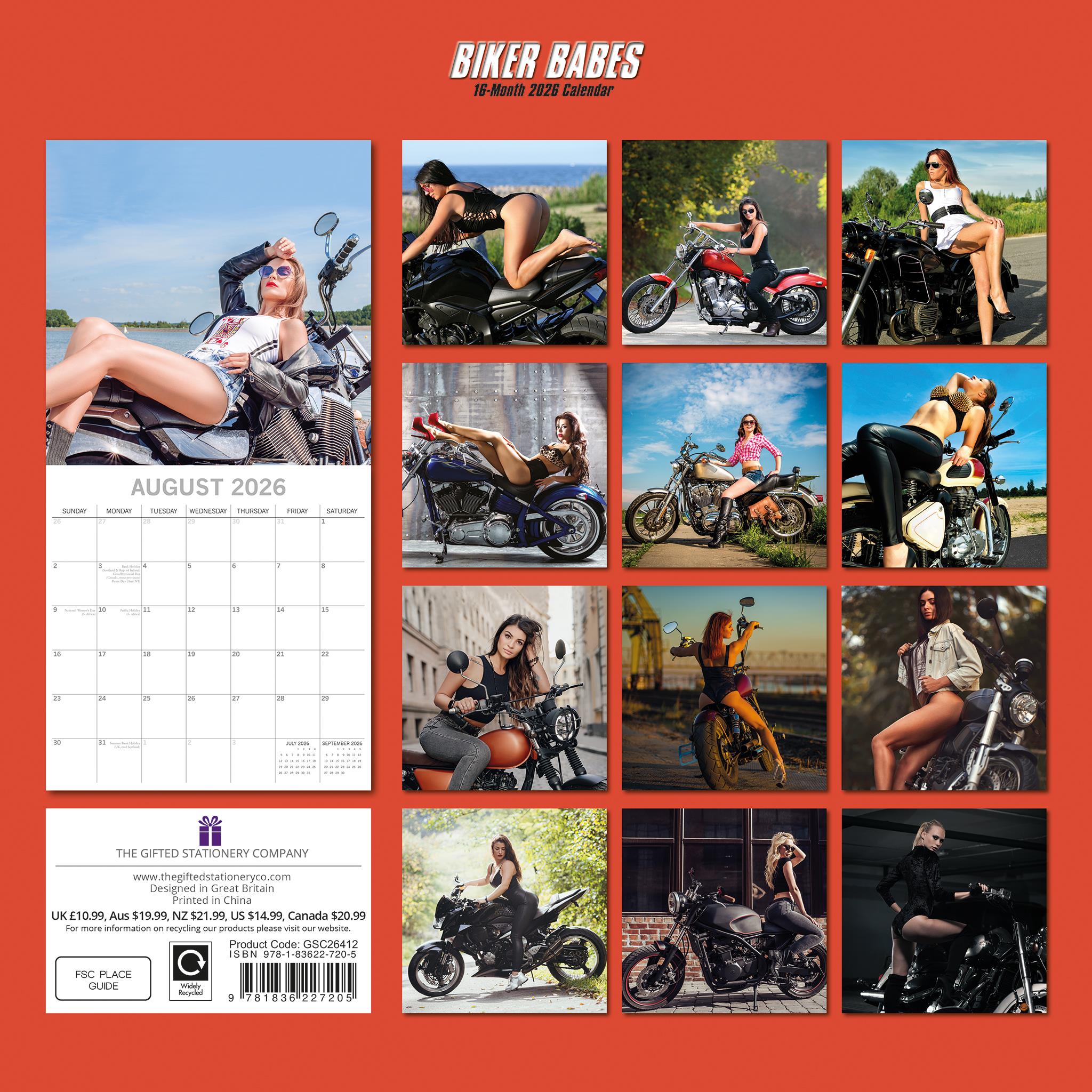 Biker Babes 2026 Wall Calendar
