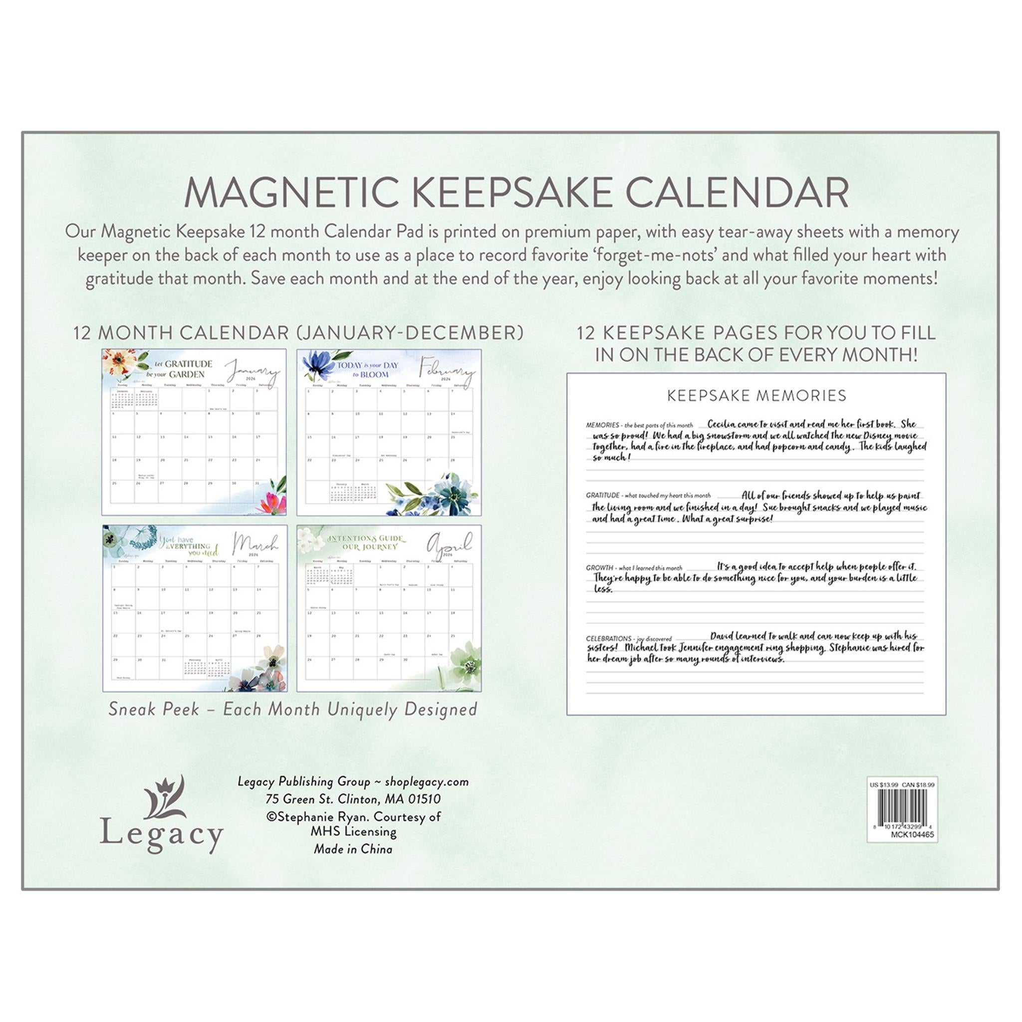 Gratitude 2026 Special Edition Mini Magnetic Keepsake Calendar