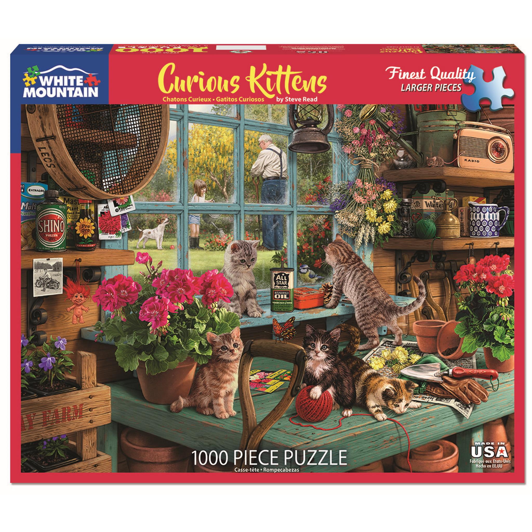 White Mountain Puzzles Curious Kittens 1000 Piece Jigsaw Puzzle