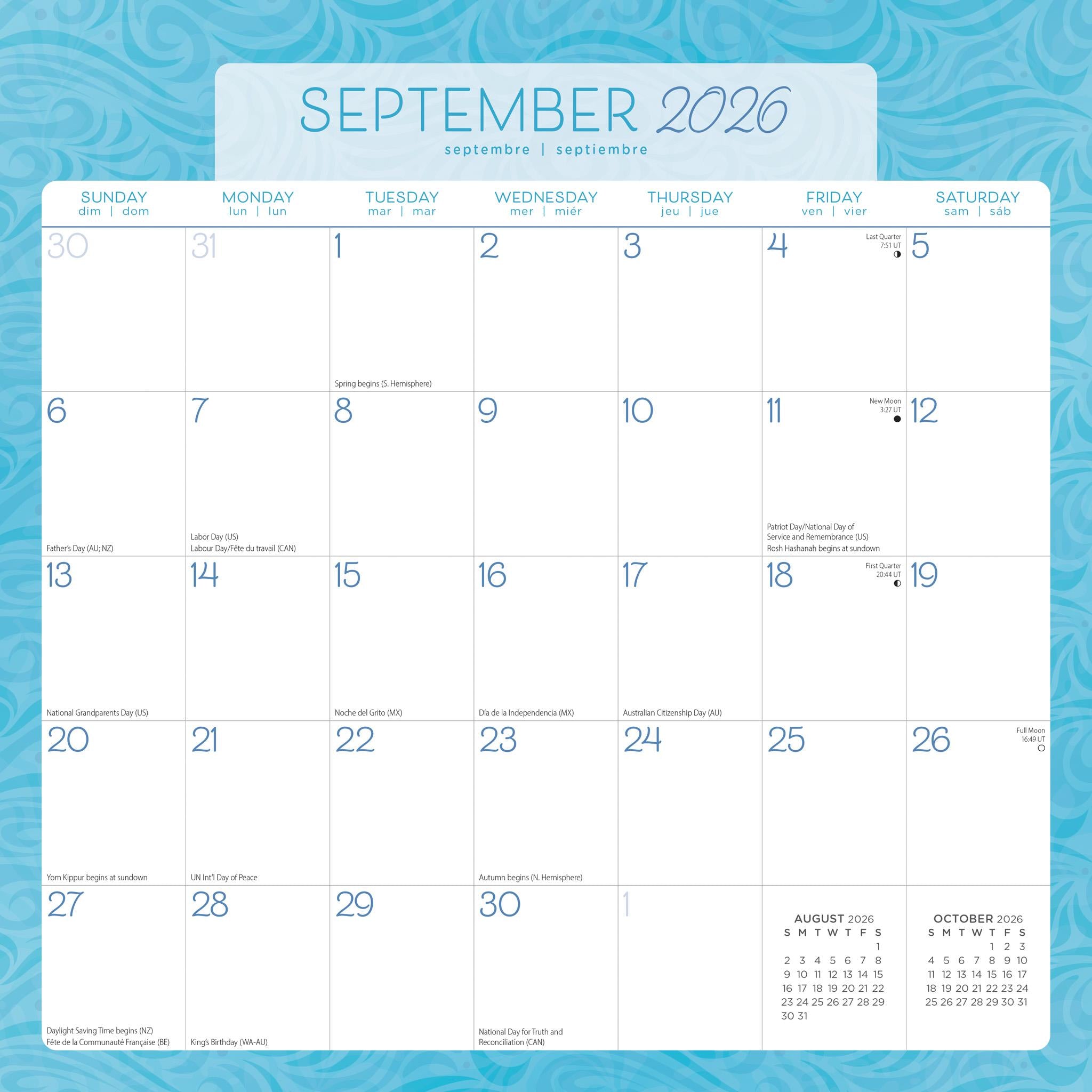 Seaside Currents 2026 Wall Calendar