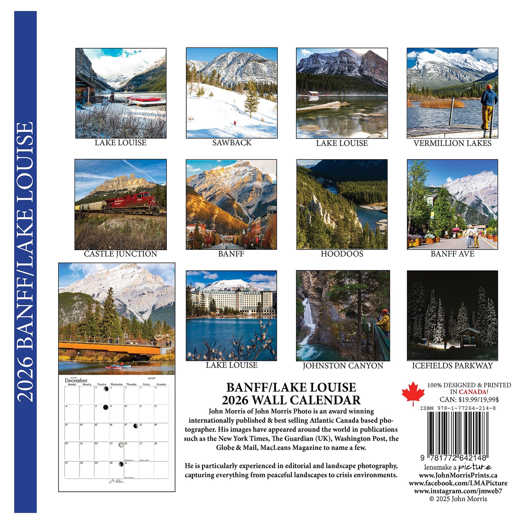 Banff And Lake Louise Wall  2026 Calendar