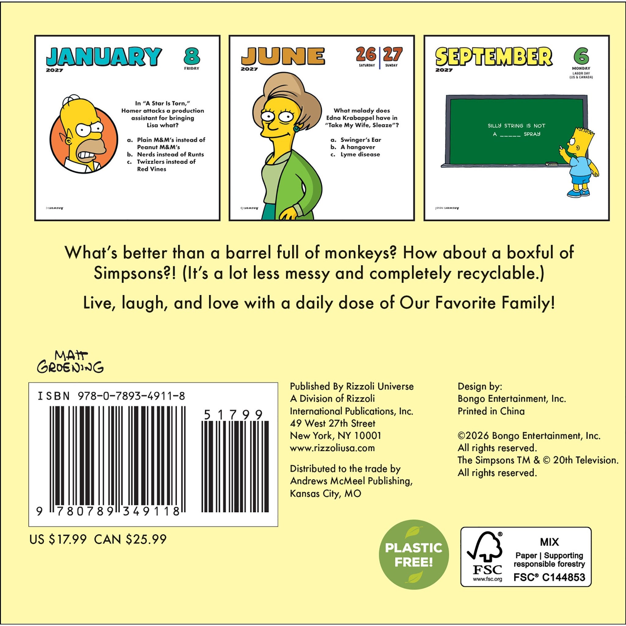 The Simpsons 2027 Box Calendar