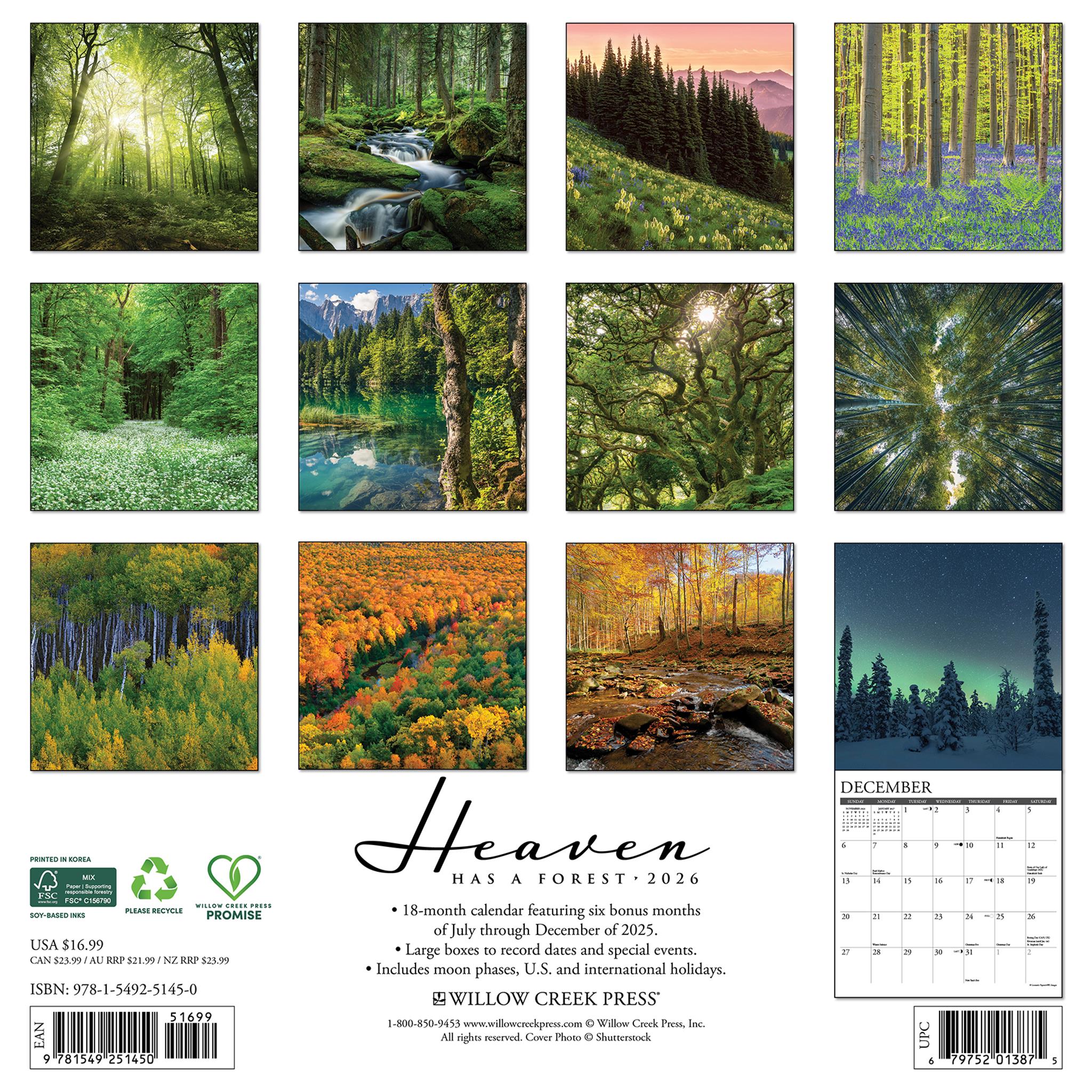 Heaven Has A Forest 2026 Wall Calendar - Online Only