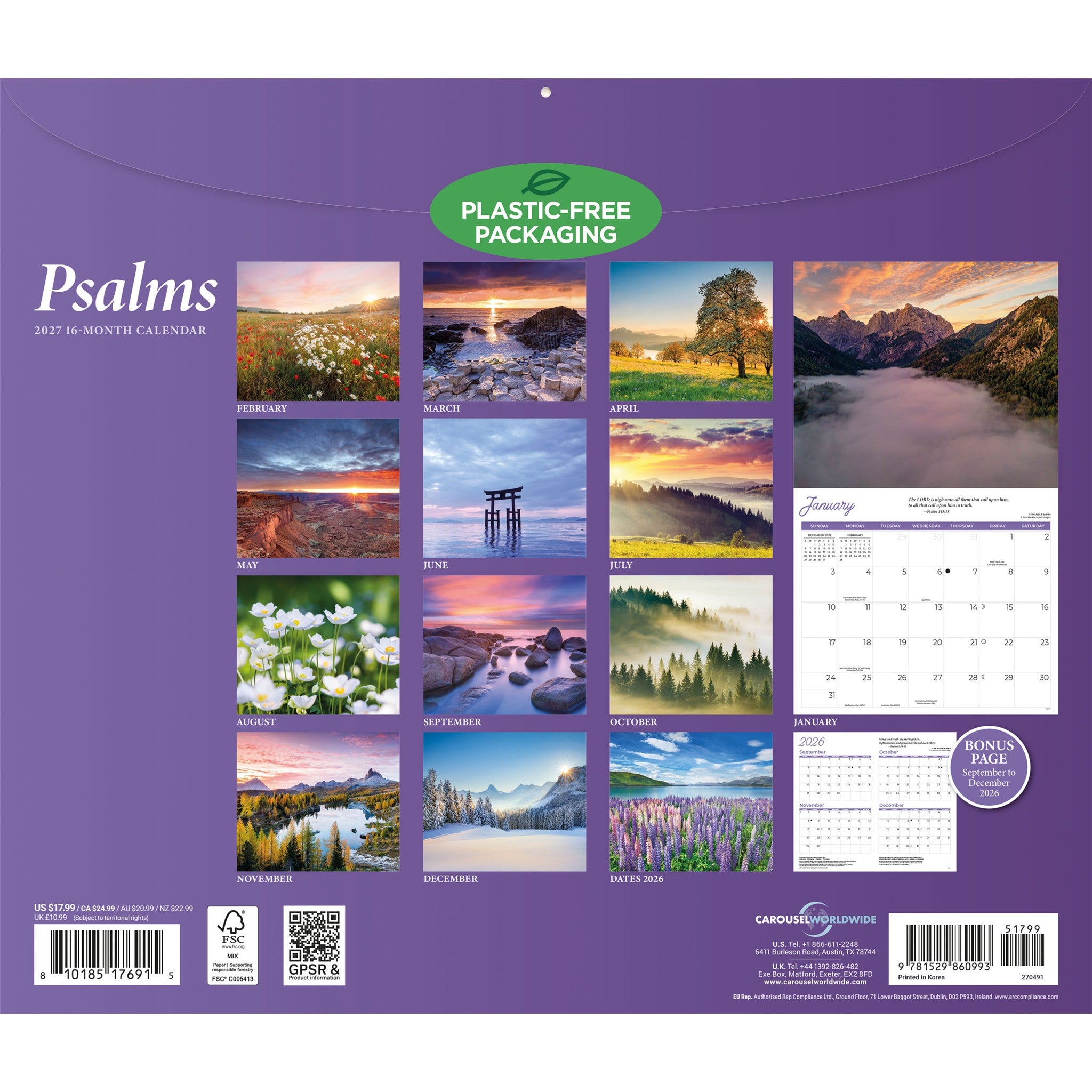 Psalms 2027 Wall Calendar