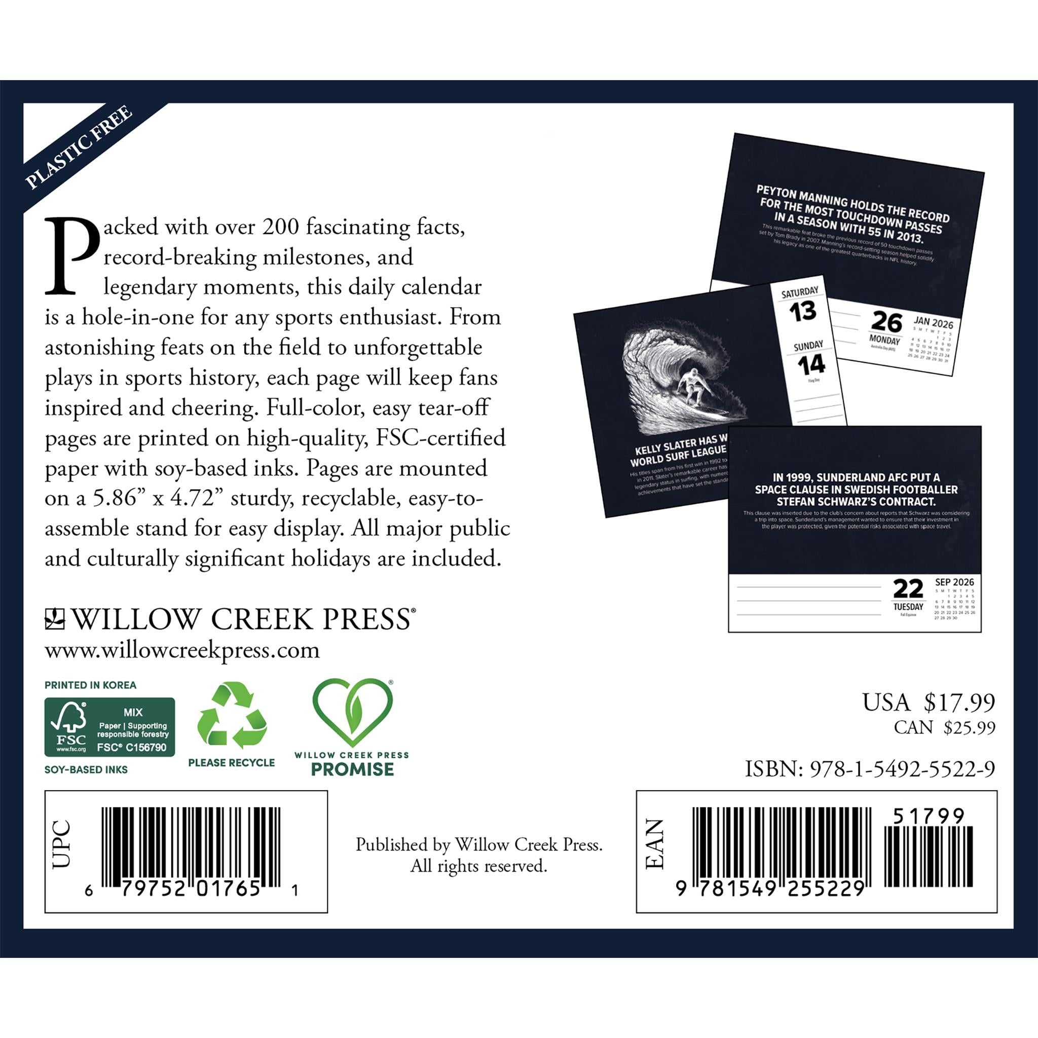 Super Sports Stats & Facts 2026 Box Calendar - Online Only