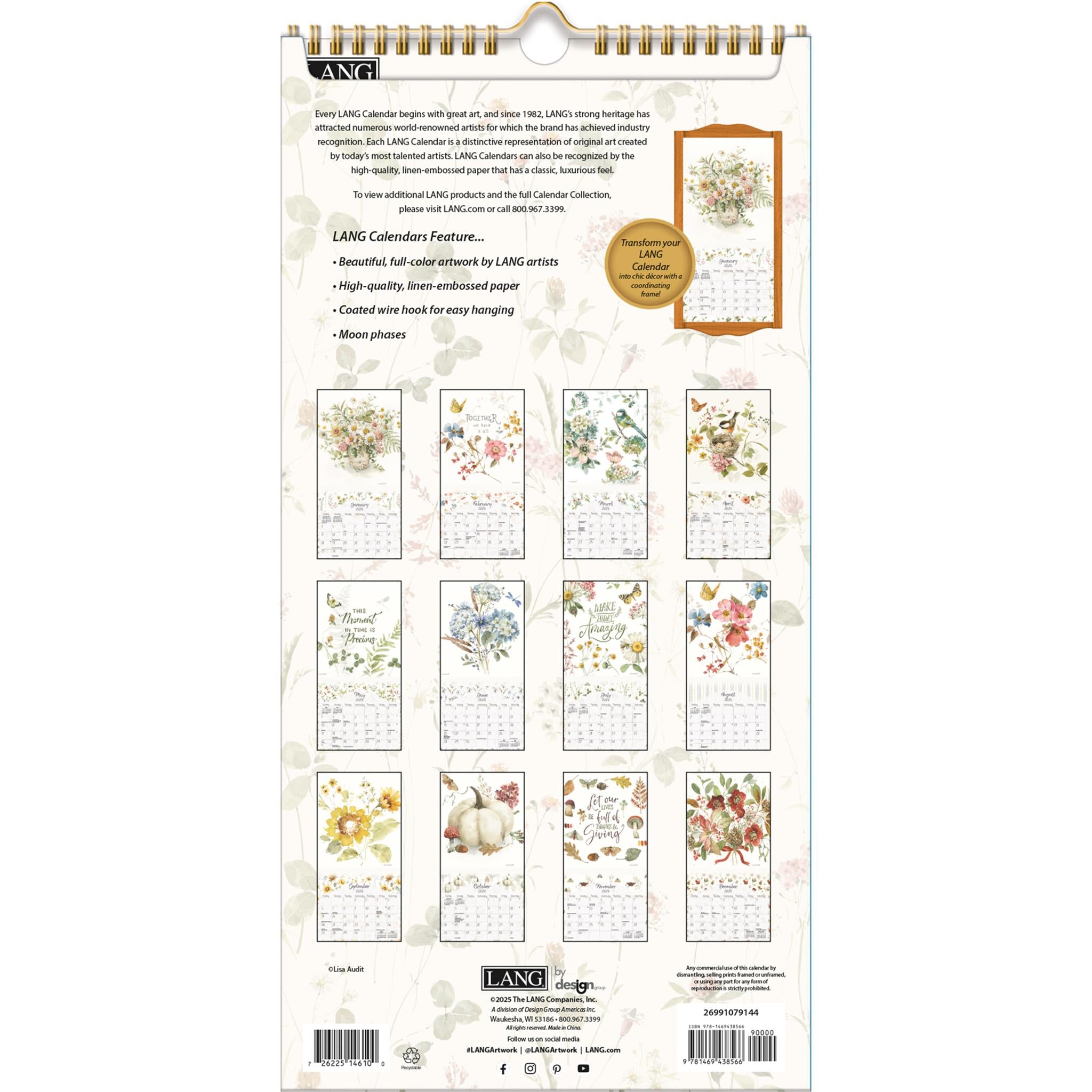 Watercolor Seasons 2026 Slim Calendar - Online Only