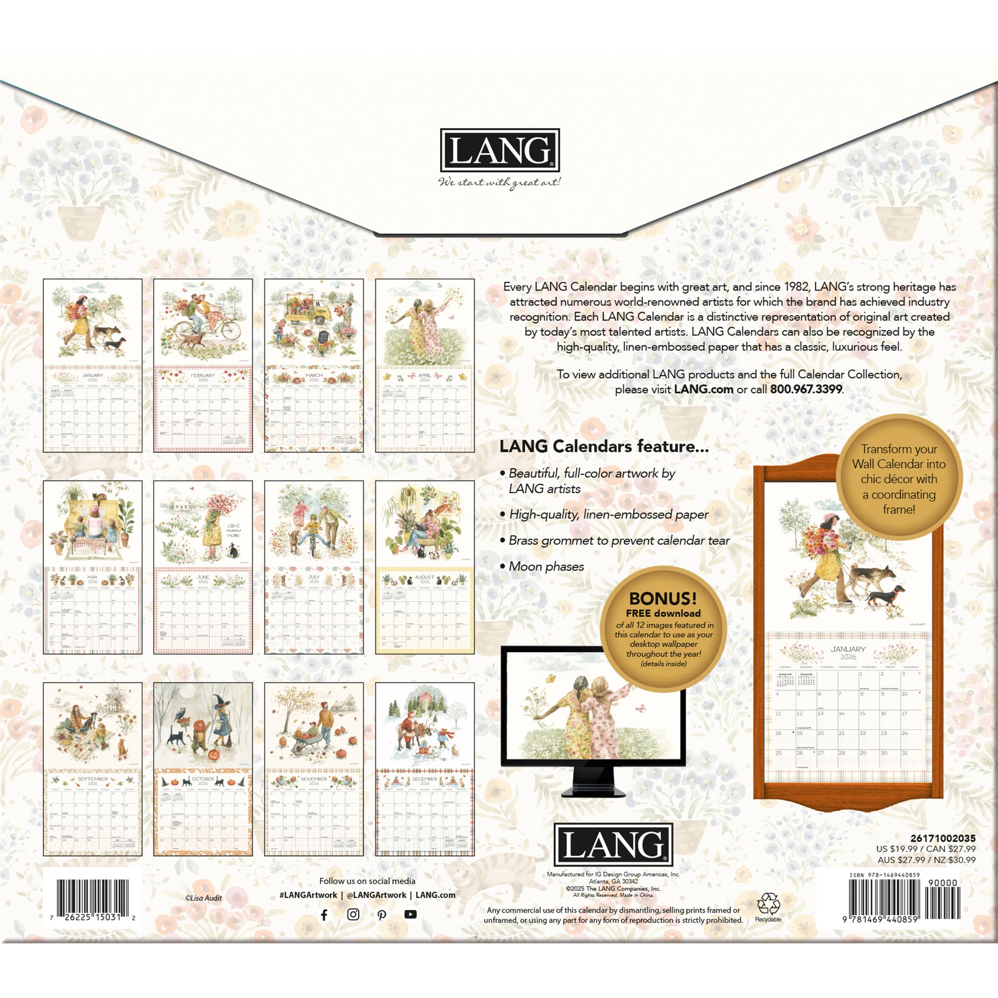 Blissful Moments 2026 Deluxe Special Edition Wall Calendar with Print