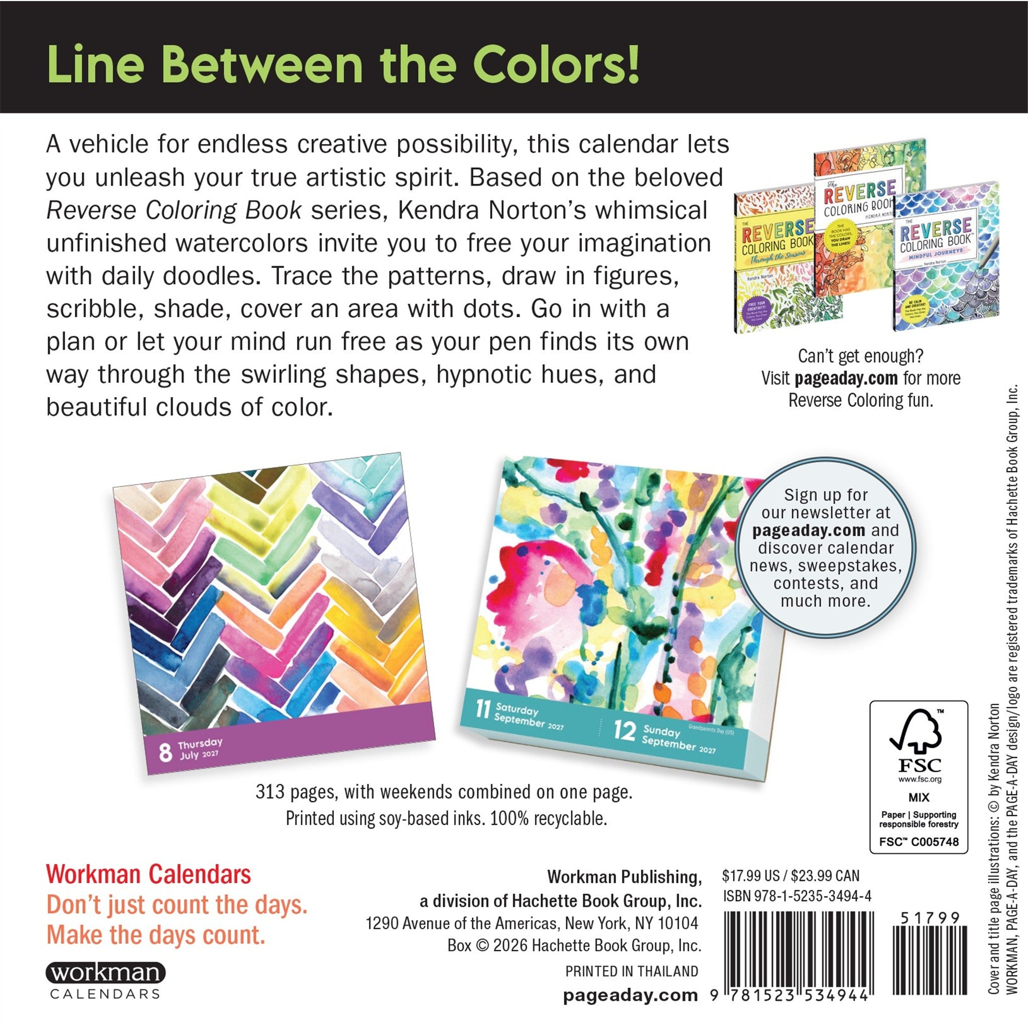 Reverse Coloring 2027 Box Calendar - Online Only