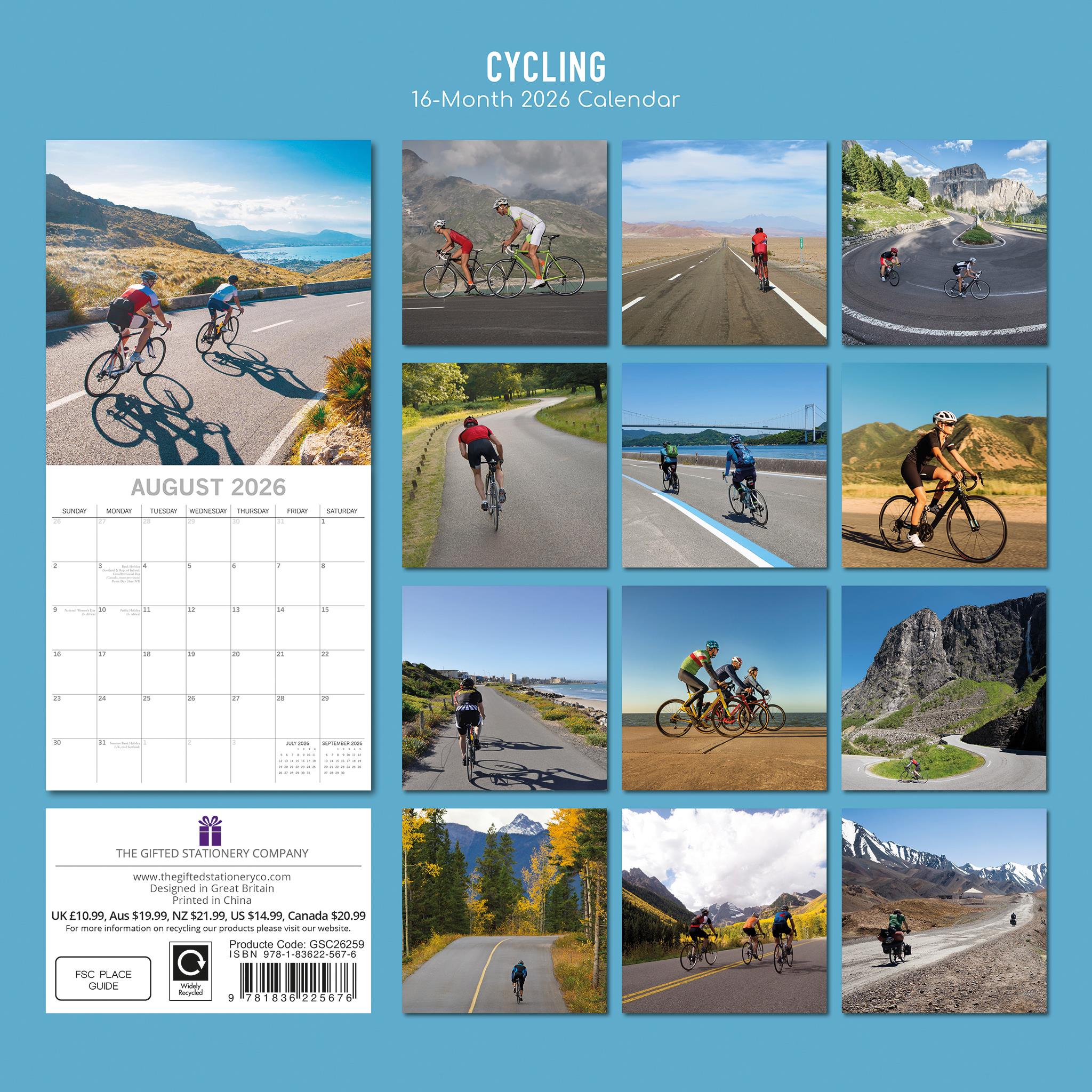 Cycling 2026 Wall Calendar