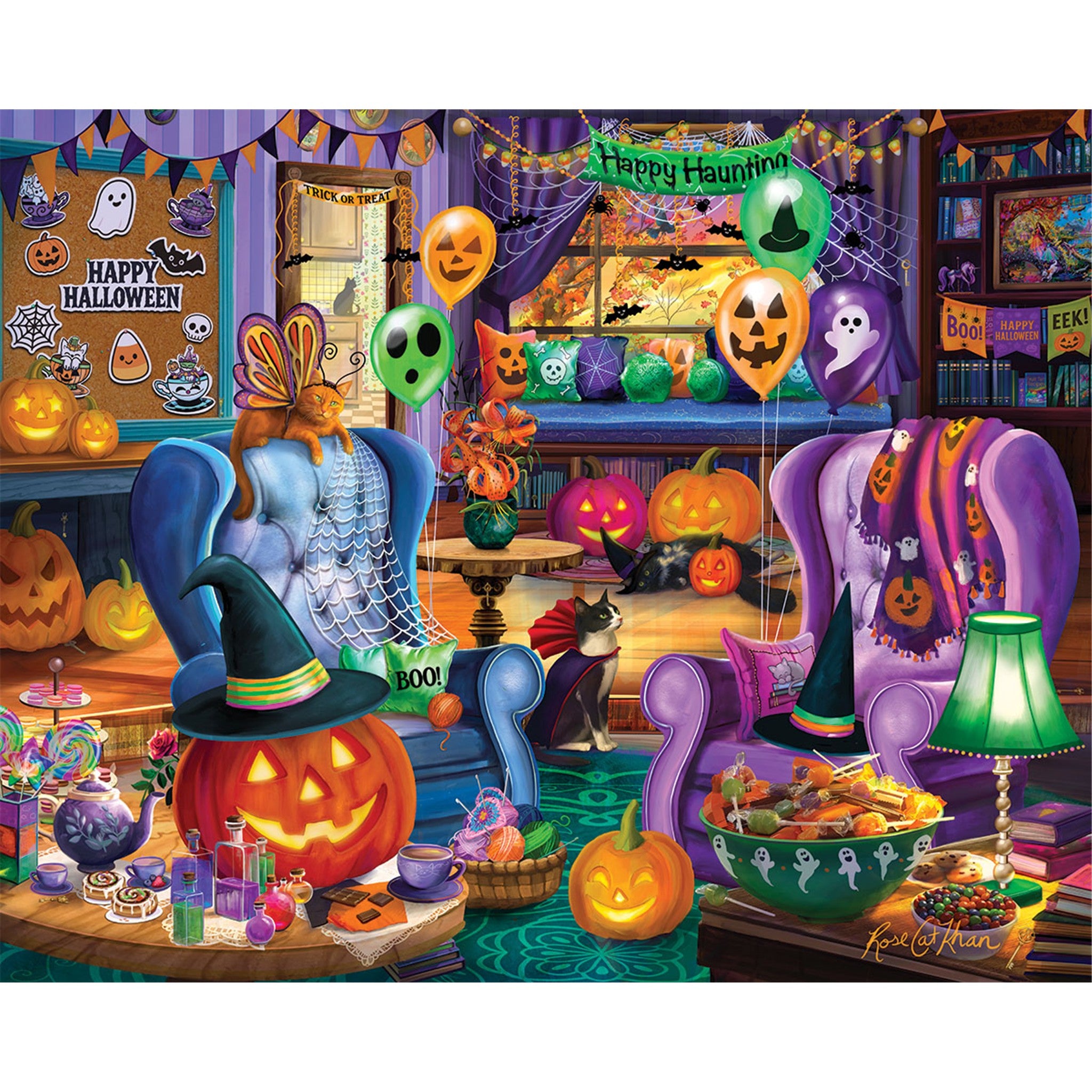 Halloween Library 1000 Piece Puzzle - Online Only