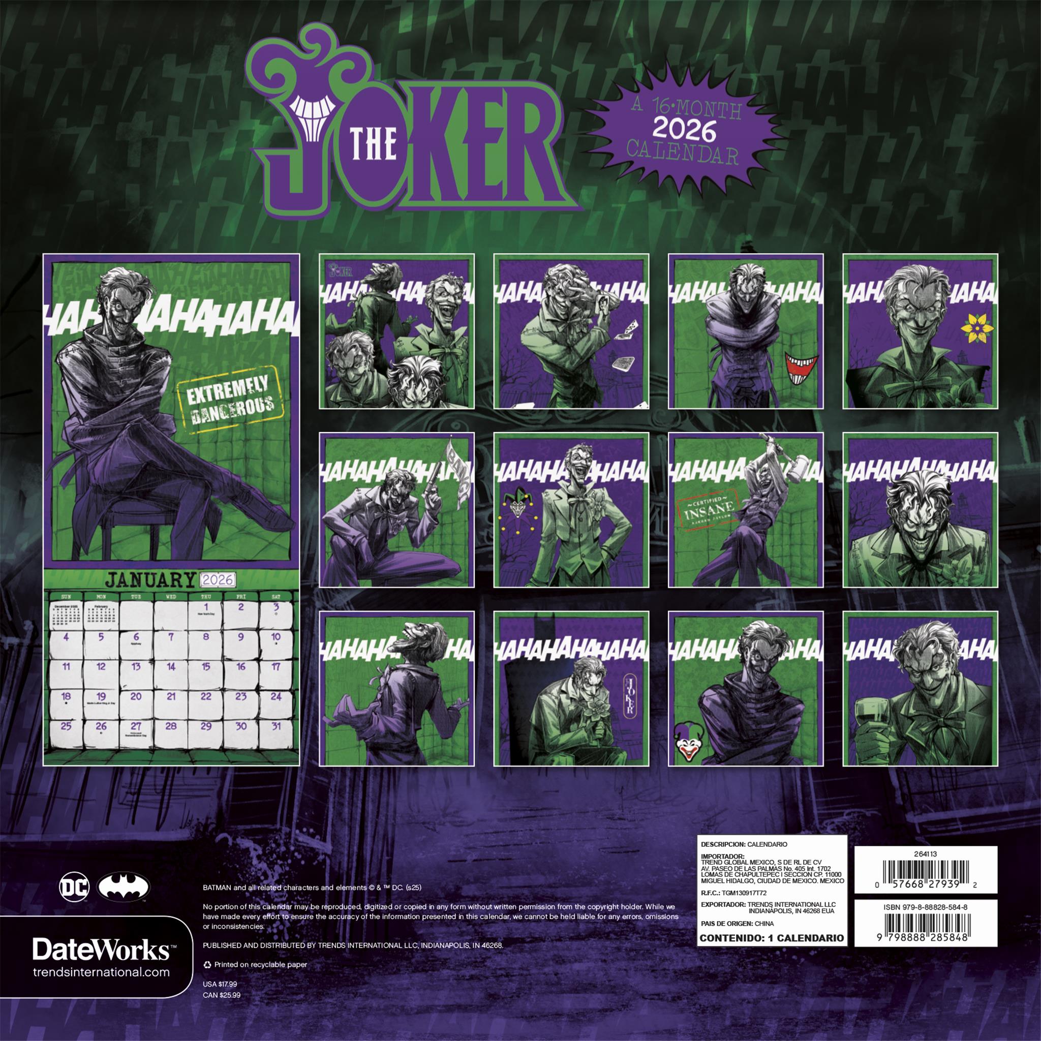 Joker 2026 Wall Calendar