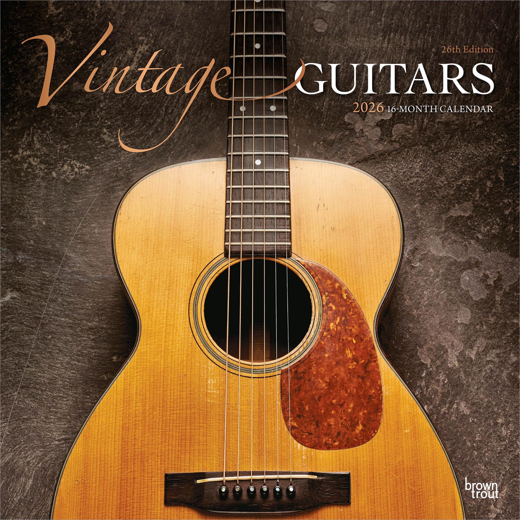Vintage Guitars 2026 Wall Calendar