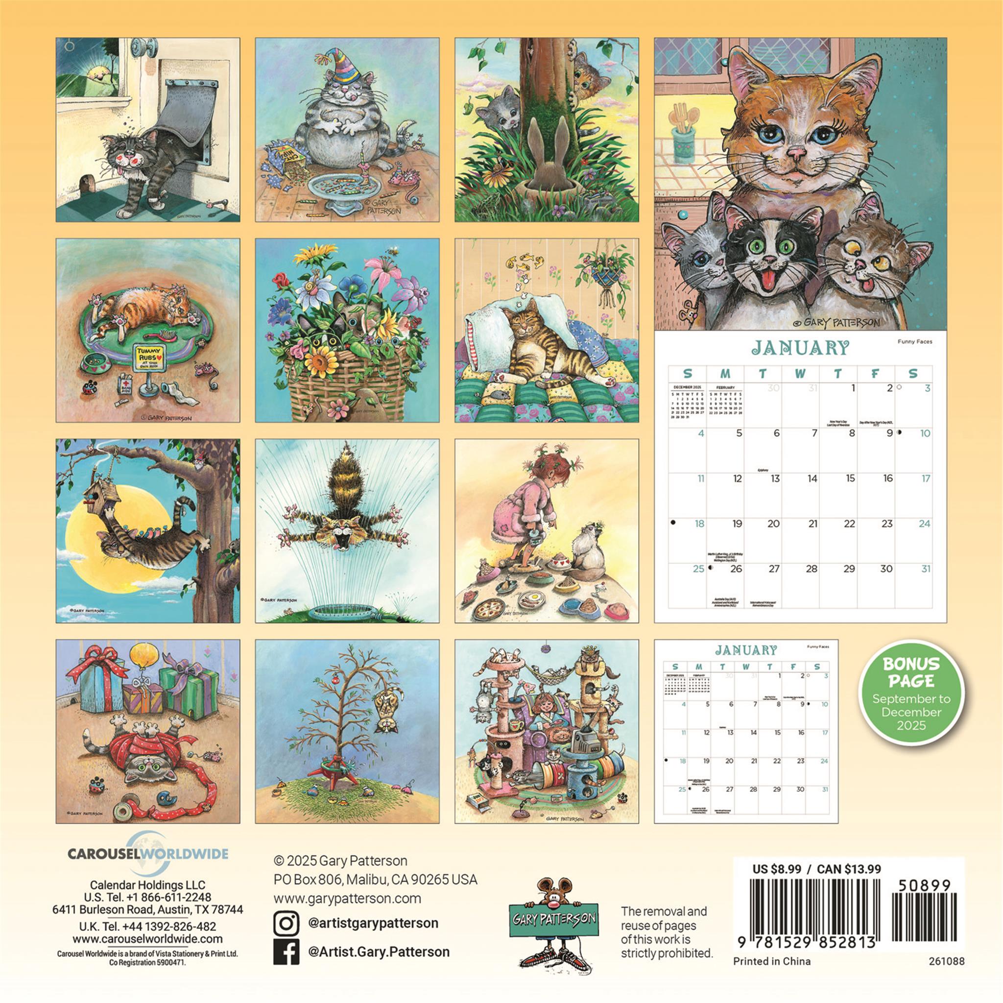 Gary Patterson Cats 2026 Mini Magnetic Calendar