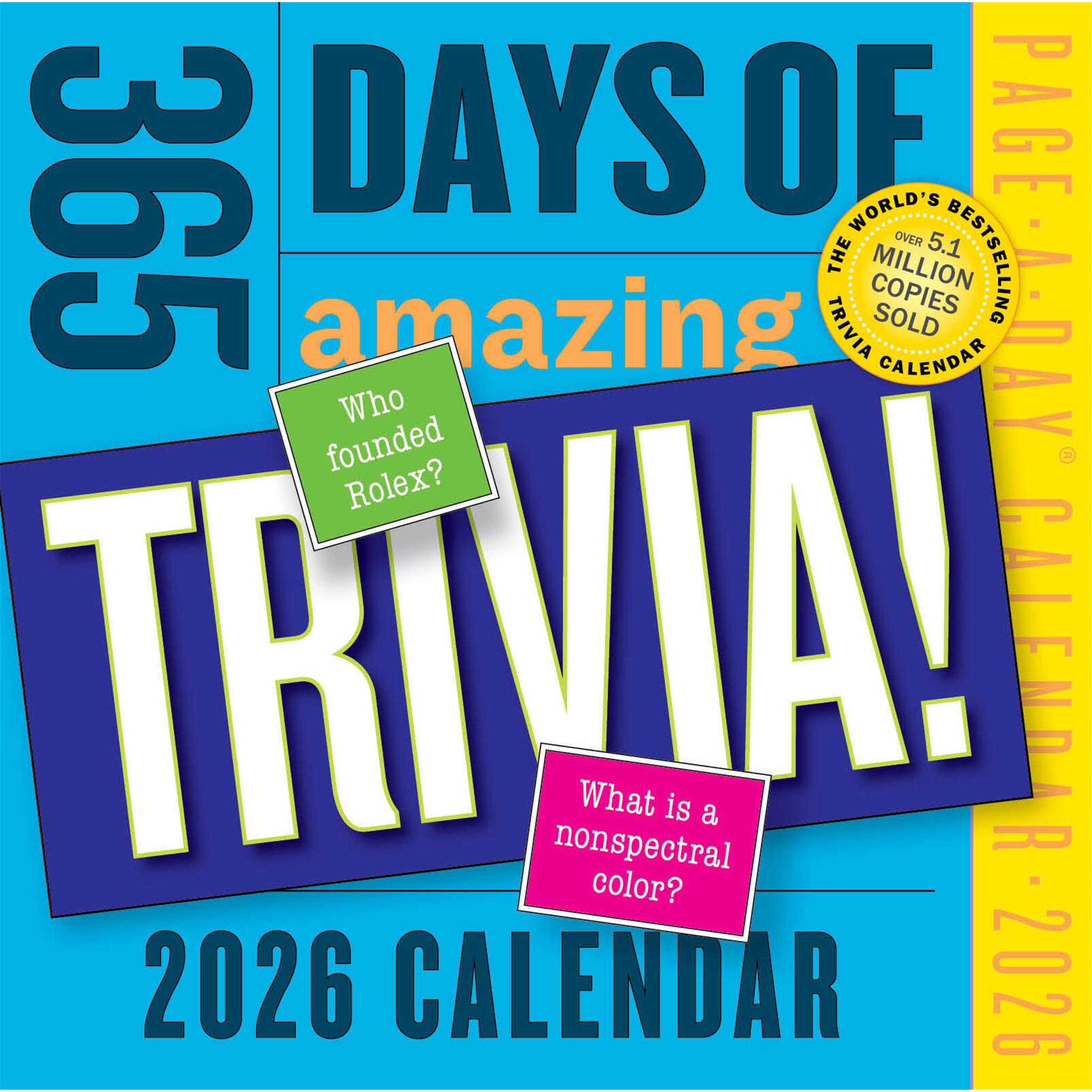Amazing Trivia 365 2026 Box Calendar front over image
