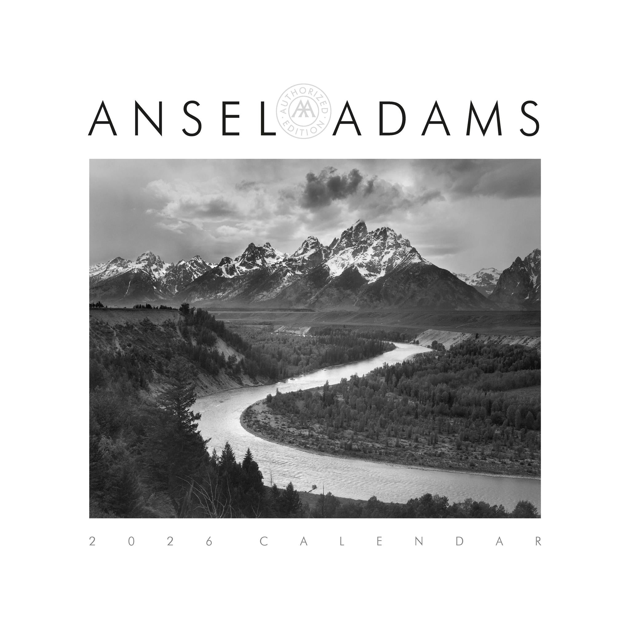 12 images of Ansel Adams photography in a Black and white calendar